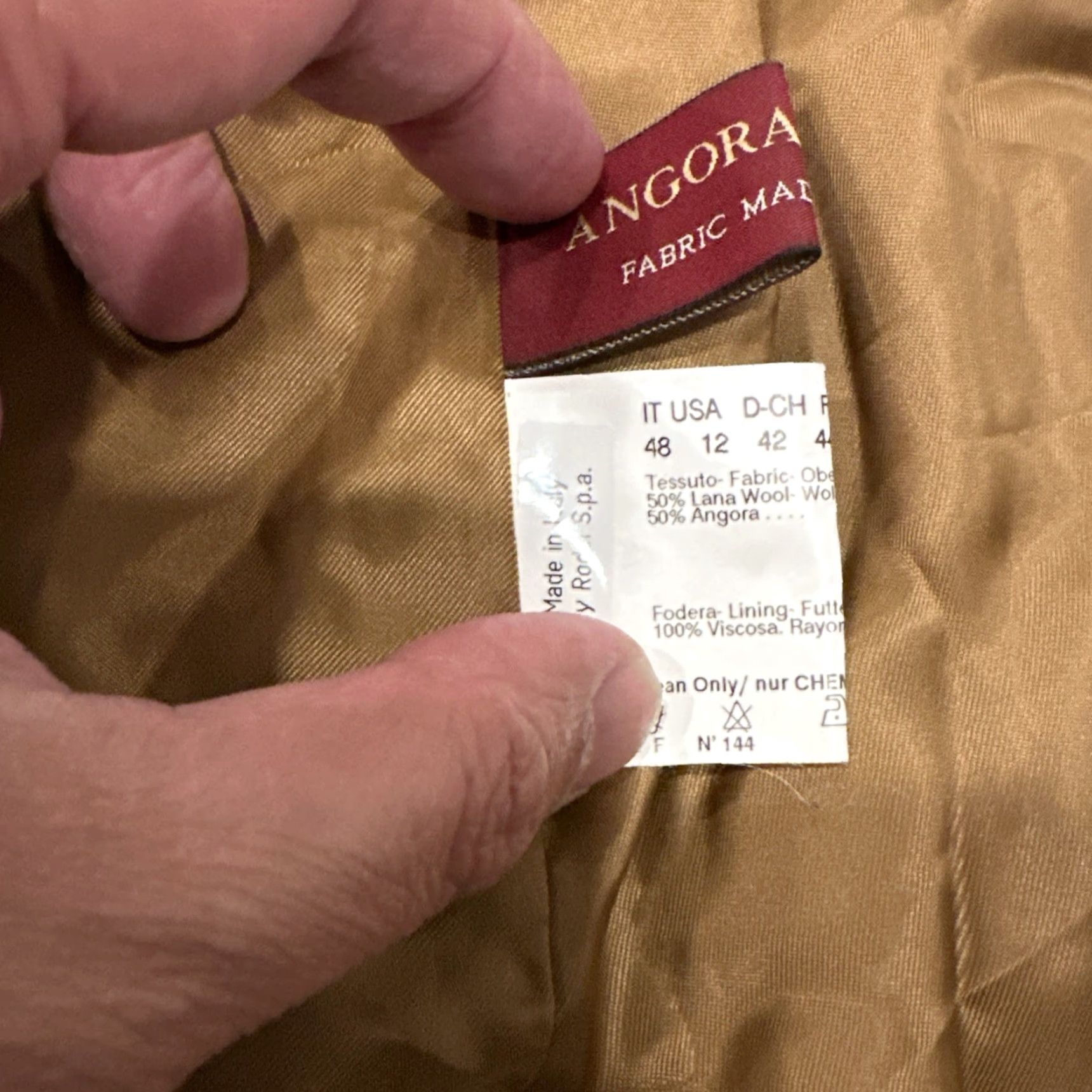 Cinzia Rocca Cinzia Rocca Angora And Wool Camel Coat Jacket/Coat Mid-Length Beige Wool Pockets Button Funnel Neck Women US 12 / GB 16 / IT 48 Size XL / US 12-14 / IT 48-50 - 7 Thumbnail