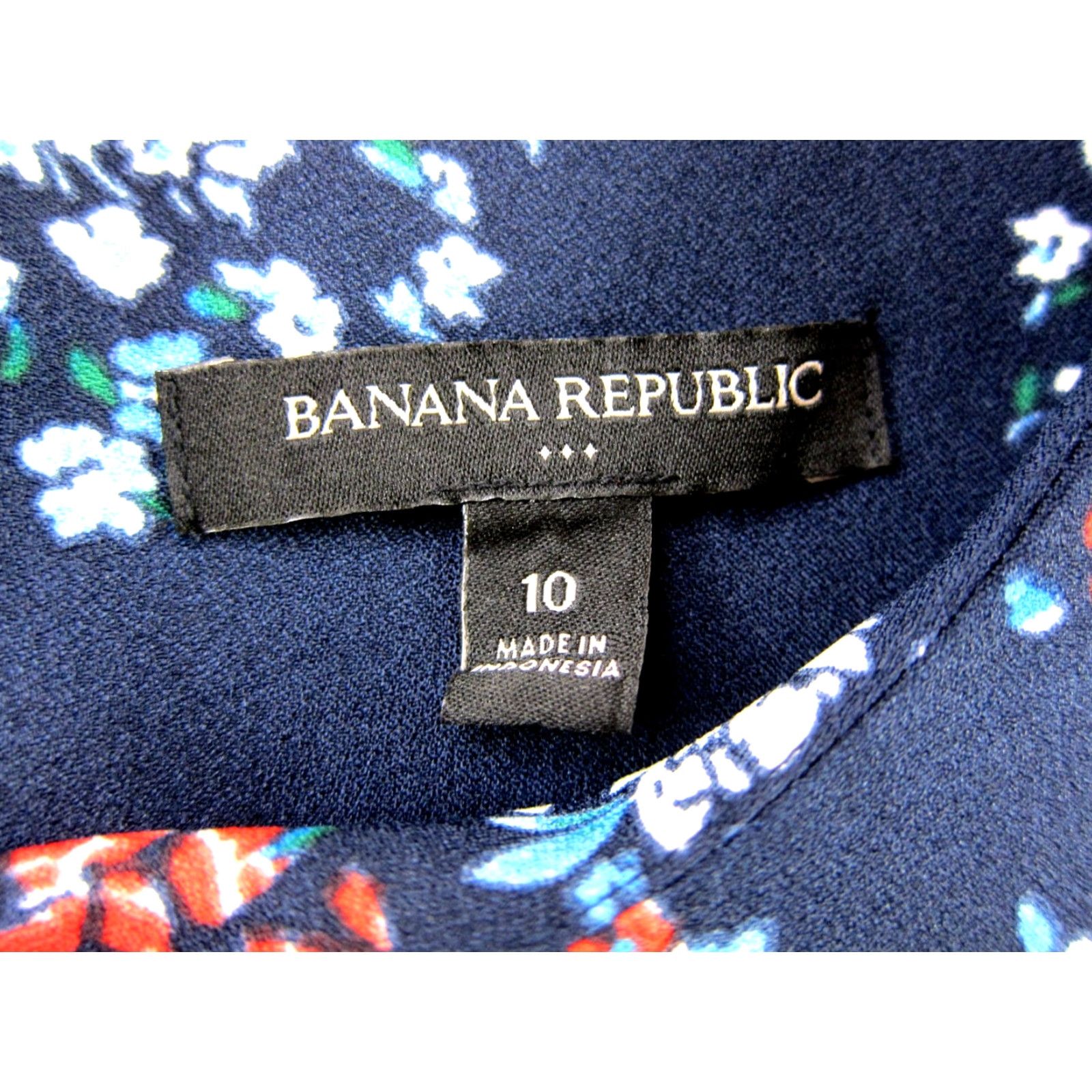 Banana Republic Banana Republic Blue Red White Floral Short Sleeve Sheath Dress Women Size 10 Size 32" / US 10 / IT 46 - 3 Thumbnail