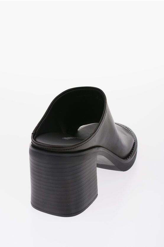 Miu Miu og1mm0724 Leather Toe Heel Mules in Black Size US 6.5 / IT 36.5 - 3 Thumbnail