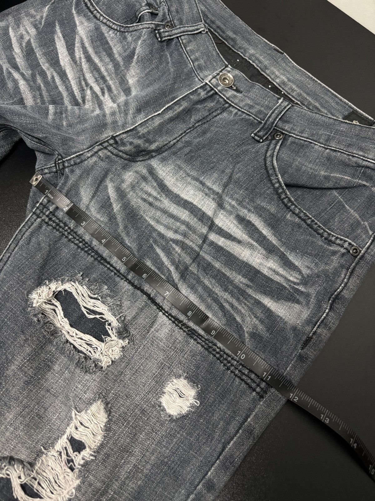 semanticdesign Semanticdesign Distressed Acid Wash Punk Denim Size US 33 - 11 Thumbnail