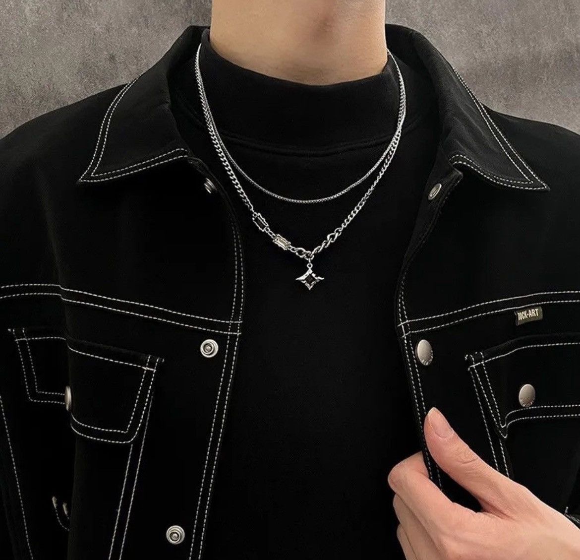 Other Retro punk necklace star chain rock gothic style Size ONE SIZE - 1 Thumbnail