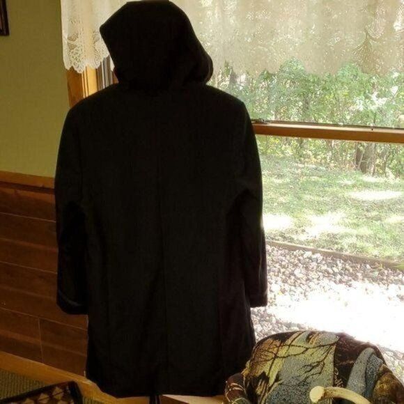 Anne Klein Anne Klein Embellished Black Lined Hooded Sz. M Coat Size M / US 6-8 / IT 42-44 - 8 Thumbnail