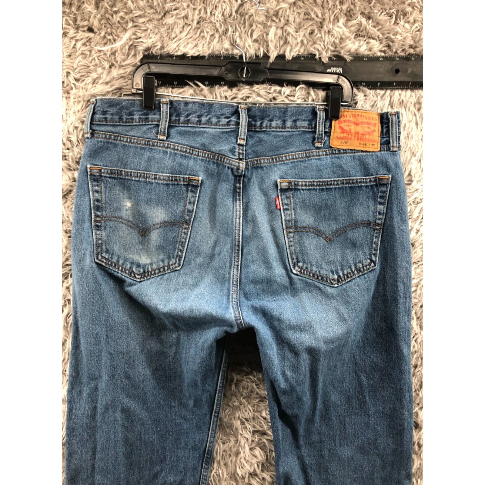 Levi's Levi's 505 Jeans Straight Mid Rise Blue 40 Mens Regular 40x30 Denim Cotton Blend 5-Pocket Modern Vintage: No Size US 40 / EU 56 - 7 Thumbnail