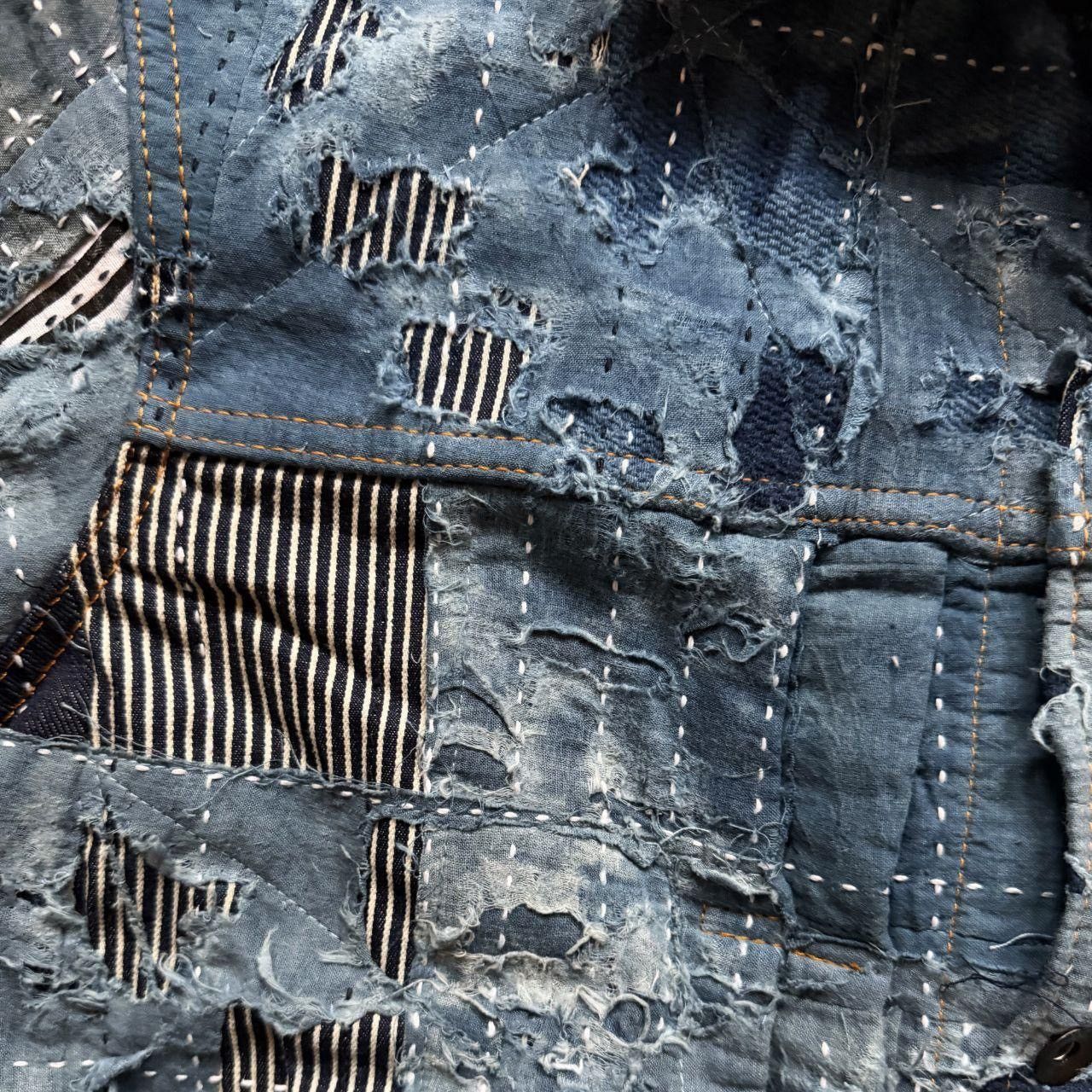 Kapital Indigo Boro Sashiko Denim Jacket Size US XL / EU 56 / 4 - 5 Thumbnail