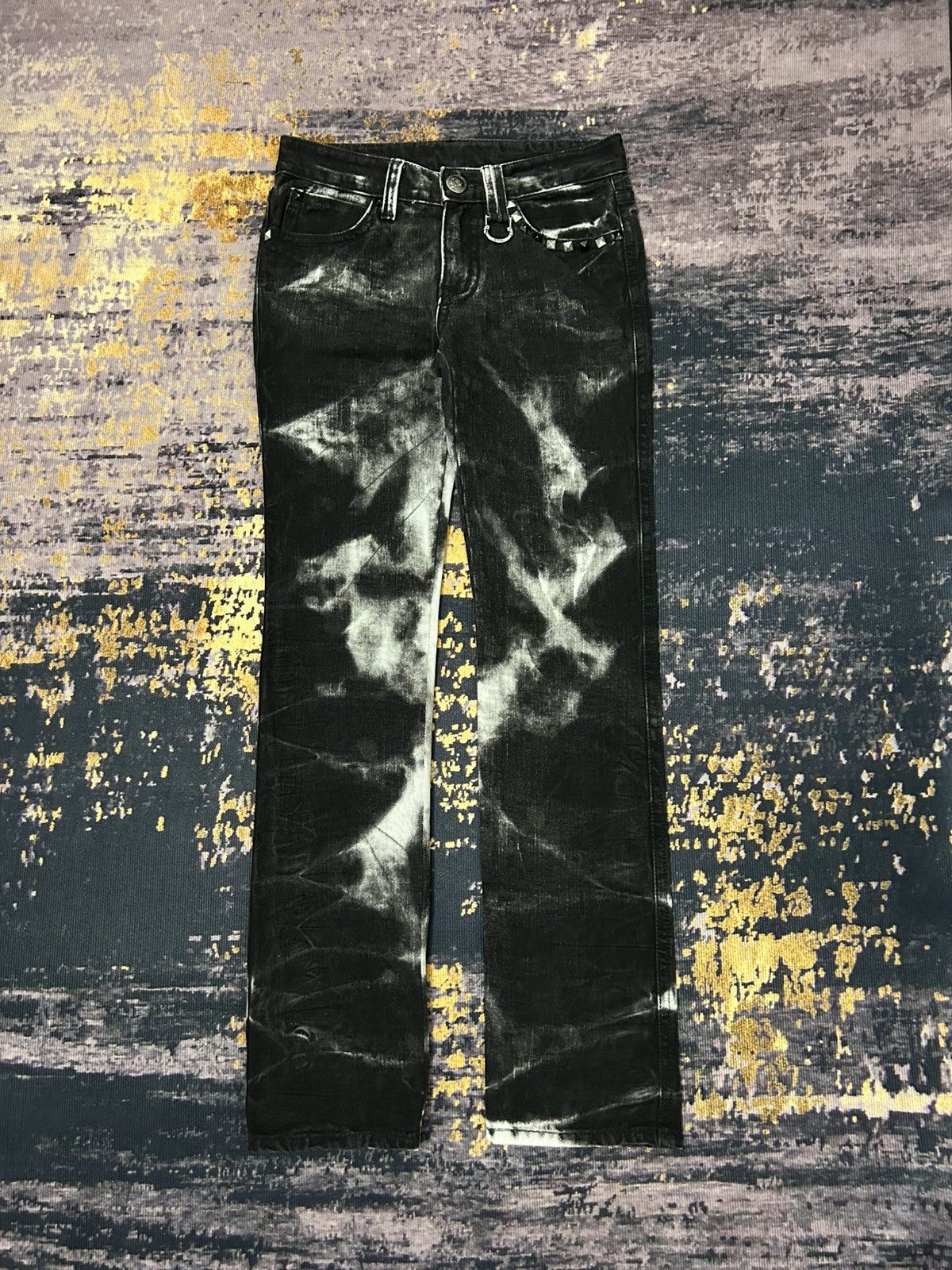 Tornado Mart Xfrm Skull Swarovski Clawmark Studded Jeans Size US 31 - 2 Thumbnail