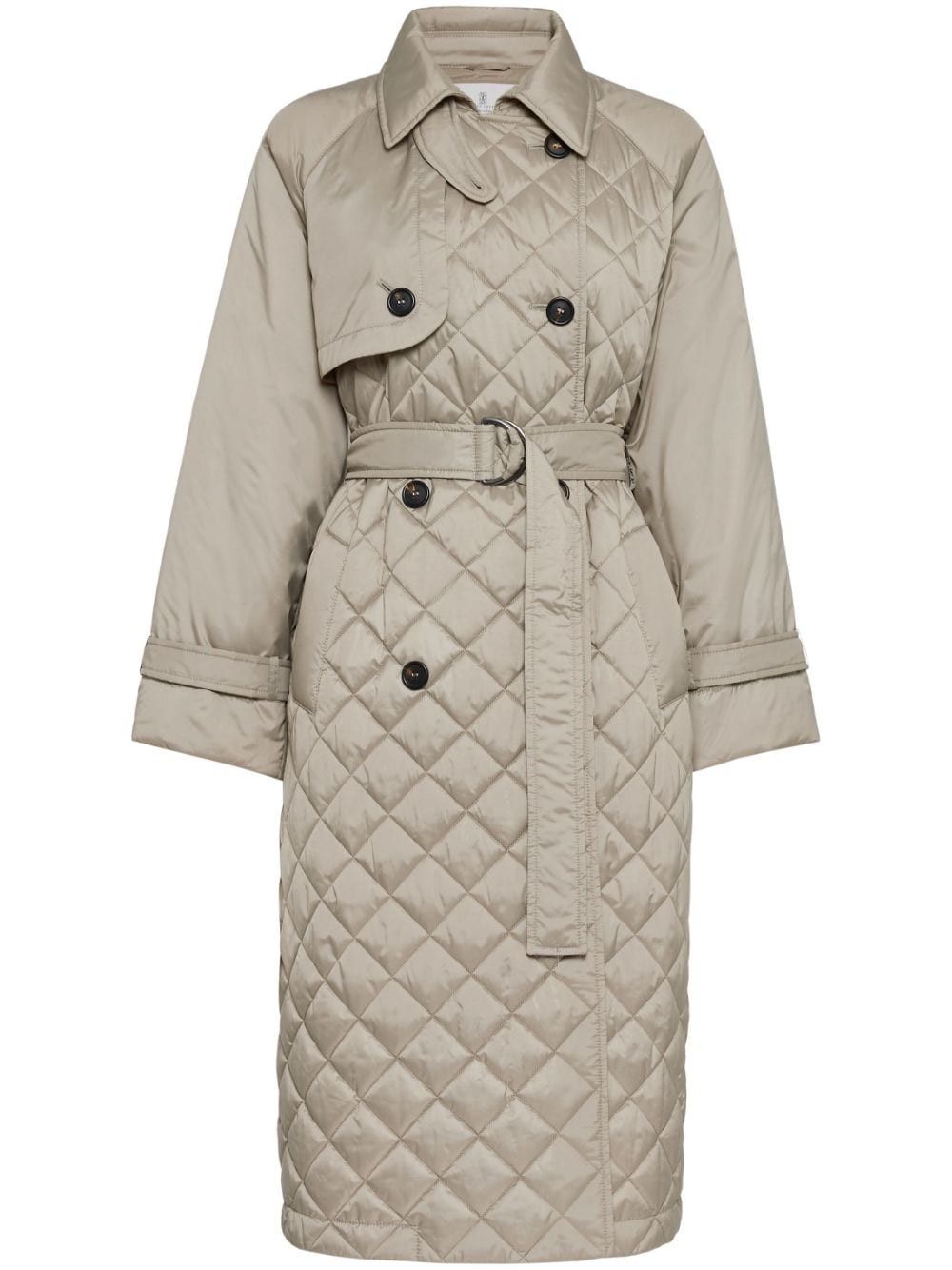 Brunello Cucinelli QUILTED MIDI PADDED COAT Size S / US 4 / IT 40 - 1 Thumbnail