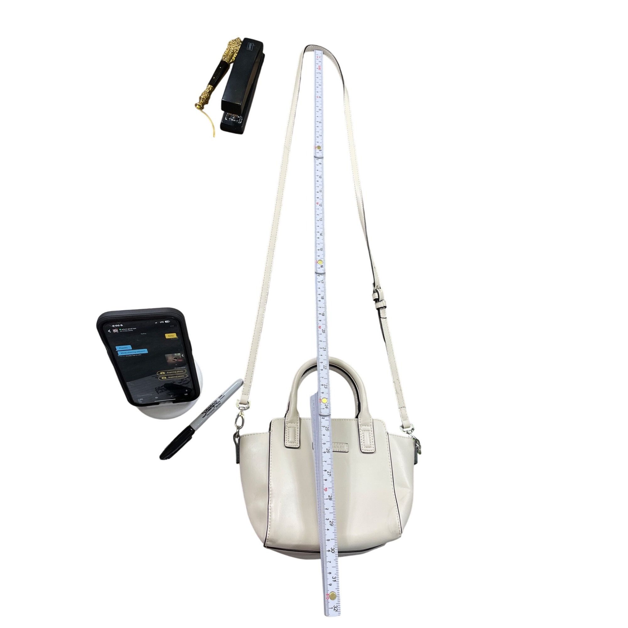 Vera Bradley Vera Bradley Mini off white Faux Leather Satchel With Adjust Size ONE SIZE - 14 Thumbnail