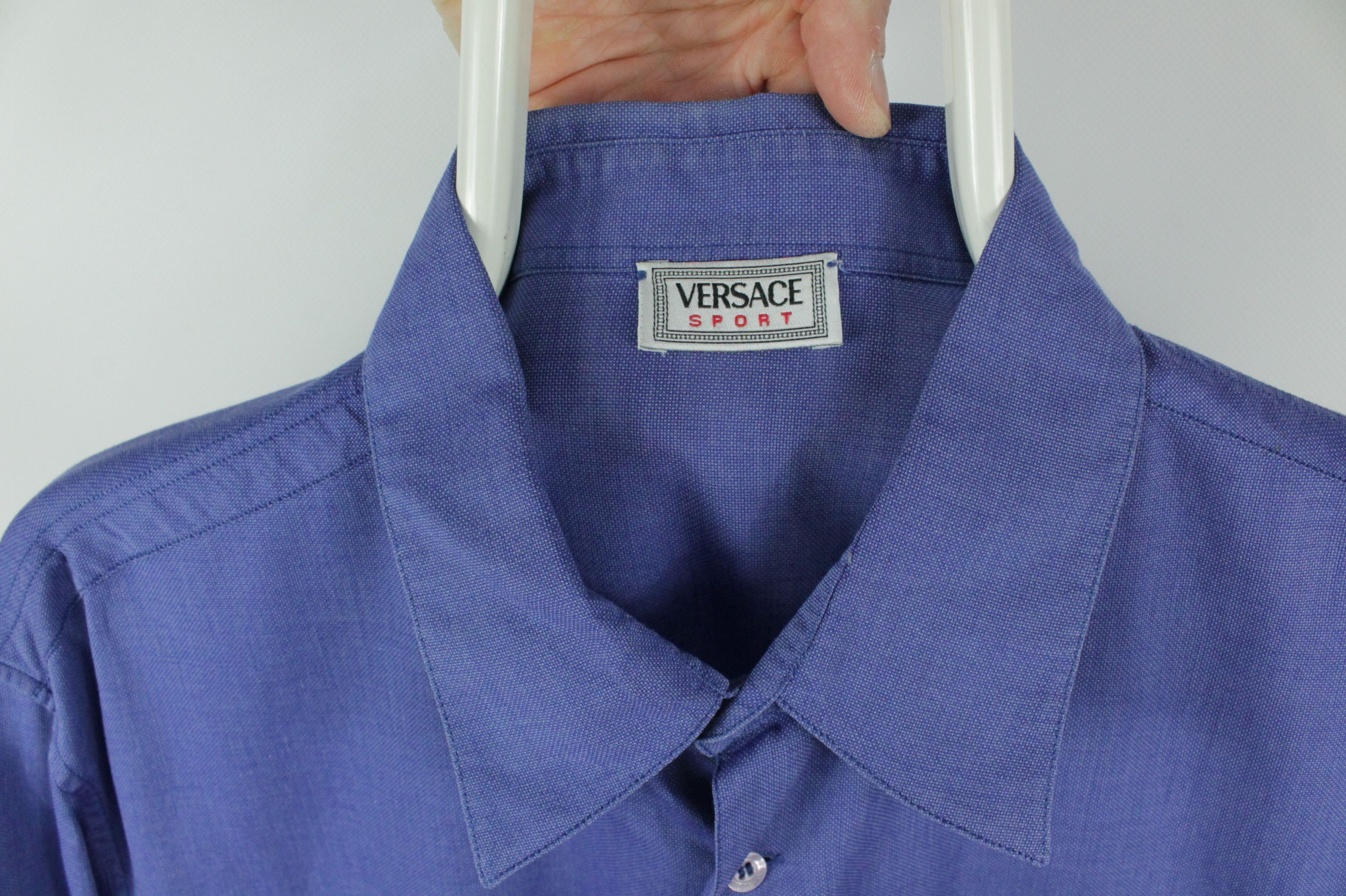 Versace × Vintage Vintage Versace Sport Light Cotton Regular Fit Casual Shirt Size US L / EU 52-54 / 3 - 3 Thumbnail