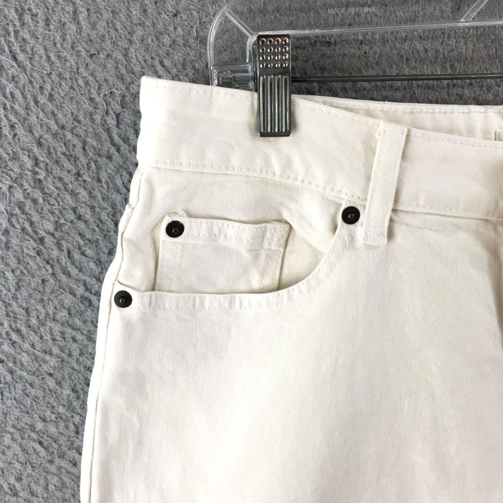 H&M H&M Jeans Women's 10 90s Straight Ivory White Straight Leg Button Fly High Rise Size 32" / US 10 / IT 46 - 3 Thumbnail