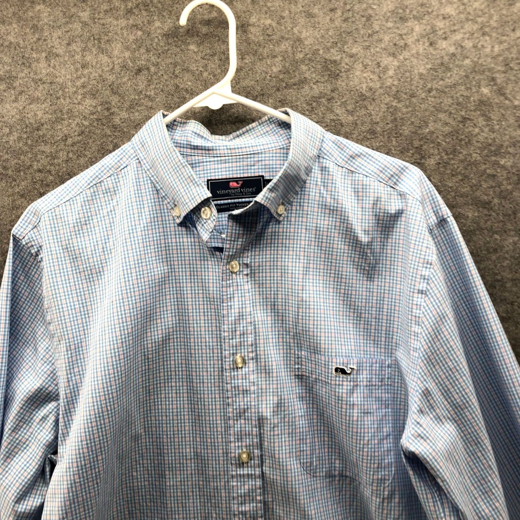 Vineyard Vines Vineyard Vines Tucker Classic Fit Shirt Mens M Blue Plaid Long Sleeve Button-Down Chest Pocket Embroidered Whale Logo Shirt Size US M / EU 48-50 / 2 - 6 Thumbnail