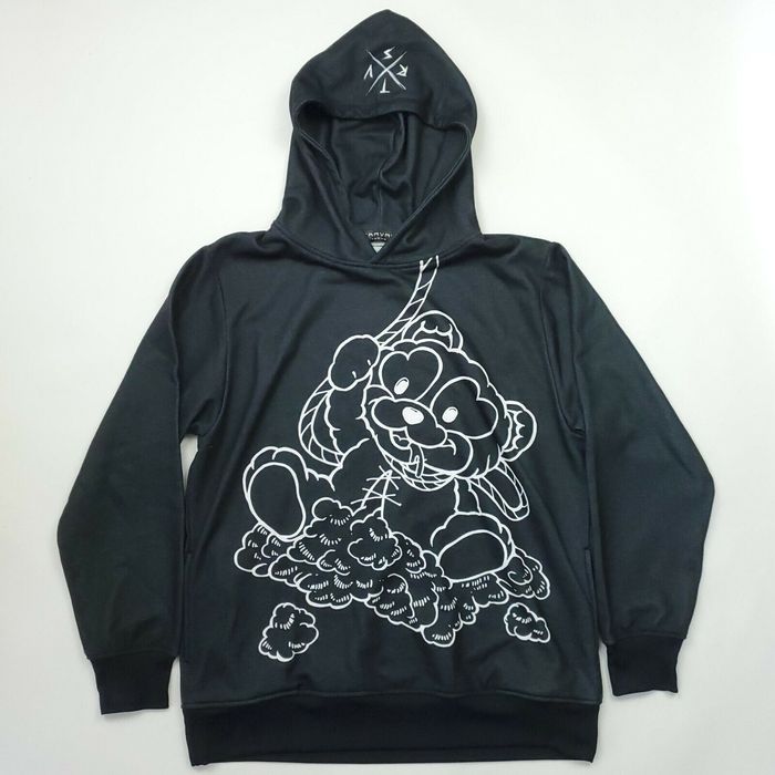 Japanese Brand Travas Tokyo Suicidal Bear Hoodie Dark Gray XL