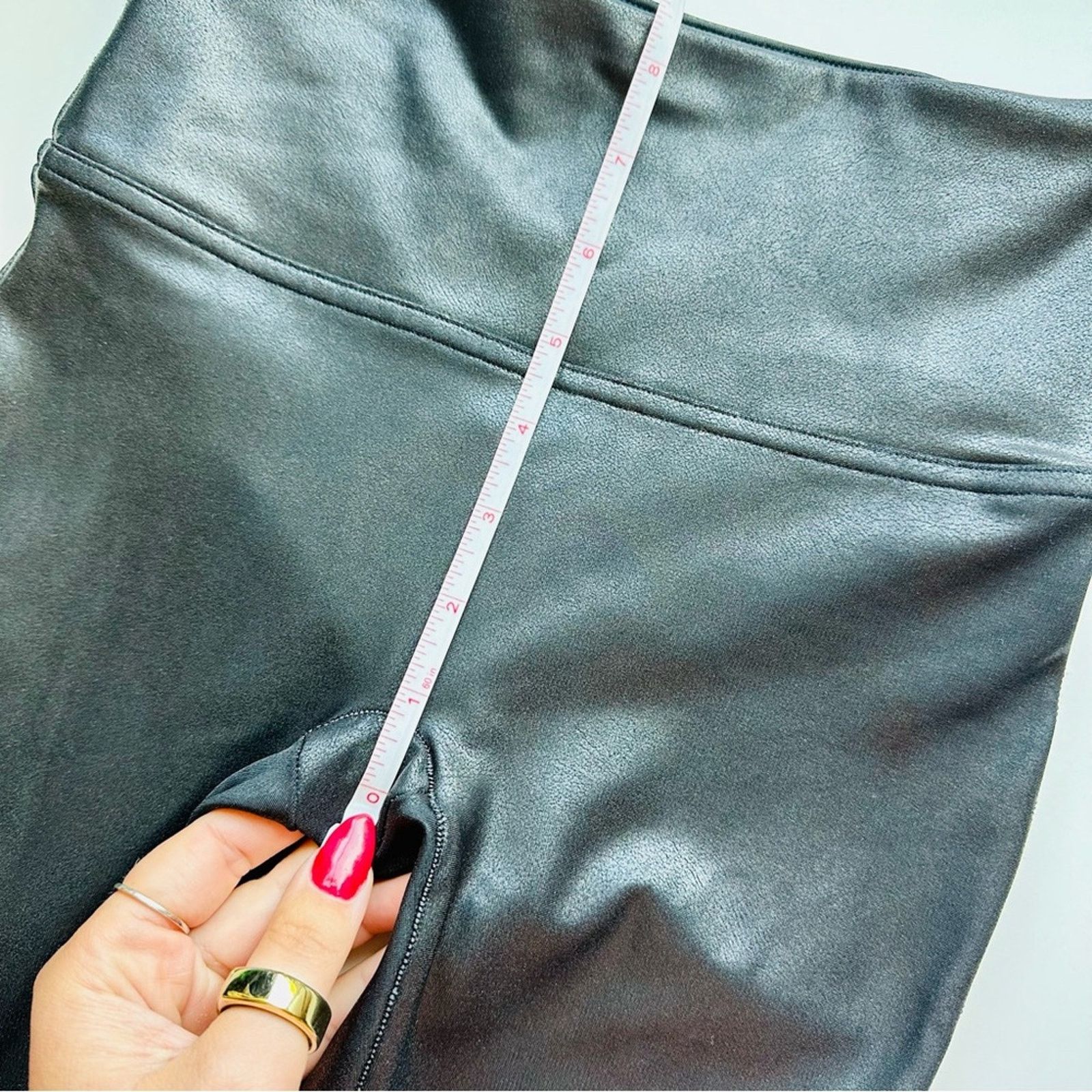 Spanx SPANX Leather Black High Stretch Pants Yoga Leggings Tights Size 28" / US 6 / IT 42 - 8 Thumbnail