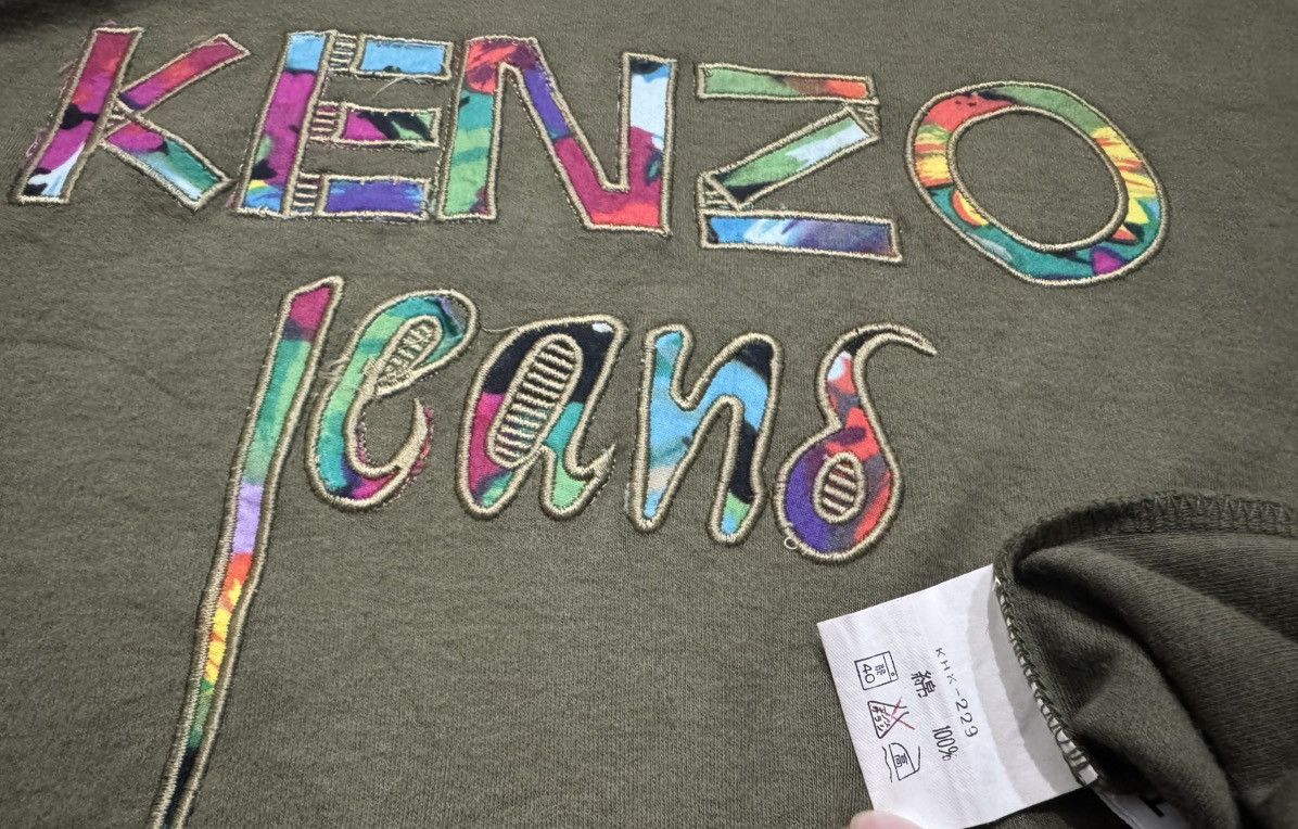 Kenzo Kenzo Jeans Embroidery Big Logo Hoodie Size ONE SIZE - 3 Thumbnail