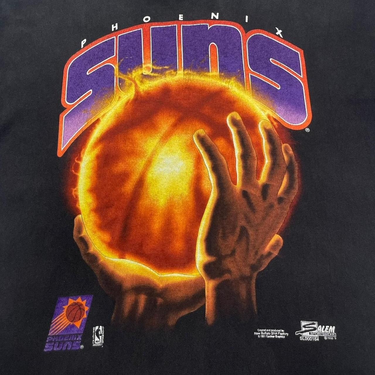 NBA × Vintage Vintage Phoenix Suns Flaming Basketball T-Shirt Size US L / EU 52-54 / 3 - 3 Thumbnail