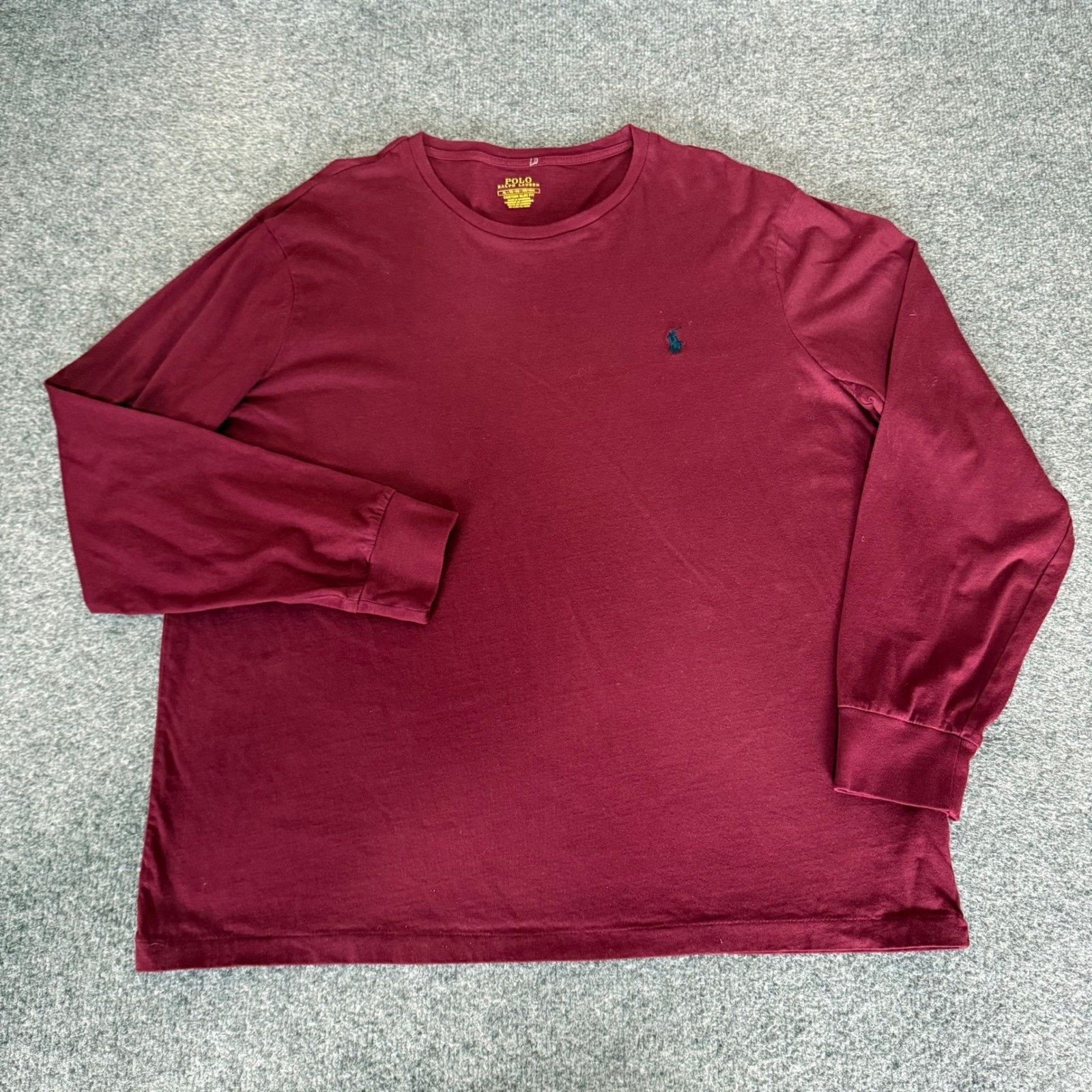 Polo Ralph Lauren Polo Ralph Lauren Mens XL Slim Fit LS T-Shirt Maroon Tee Size US XL / EU 56 / 4 - 1 Thumbnail