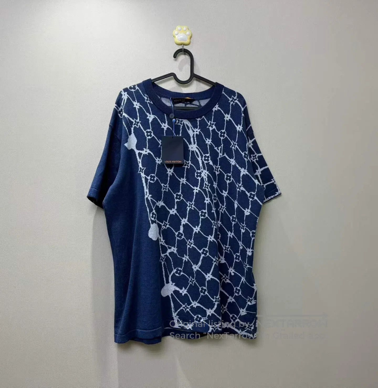 Louis Vuitton Louis Vuitton Blue Net Full Logo Knit Short Sleeve| Size US L / EU 52-54 / 3 - 1 Thumbnail