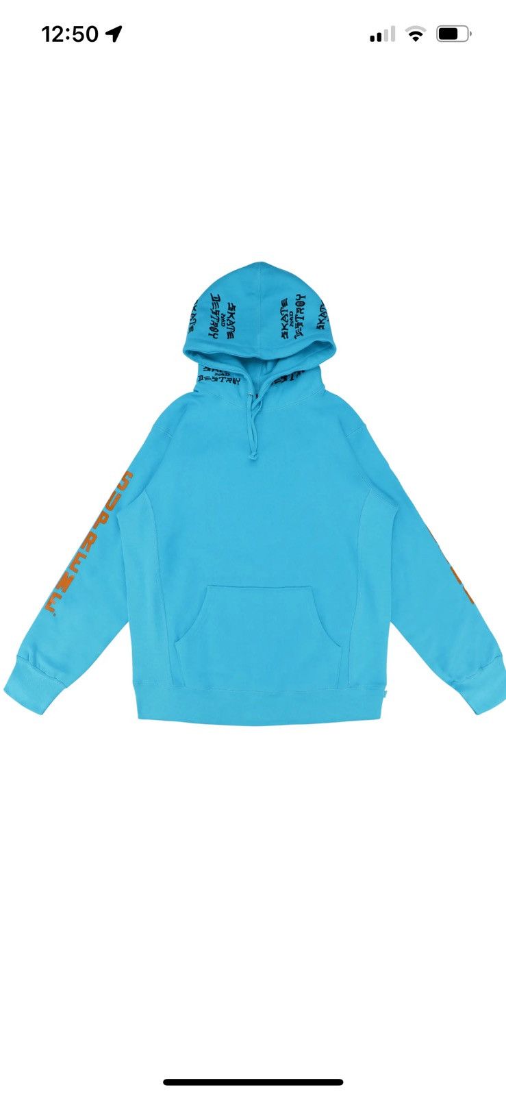 Supreme × Thrasher Supreme Thrasher Boyfriend Hoodie Aqua Blue Size US S / EU 44-46 / 1 - 2 Thumbnail
