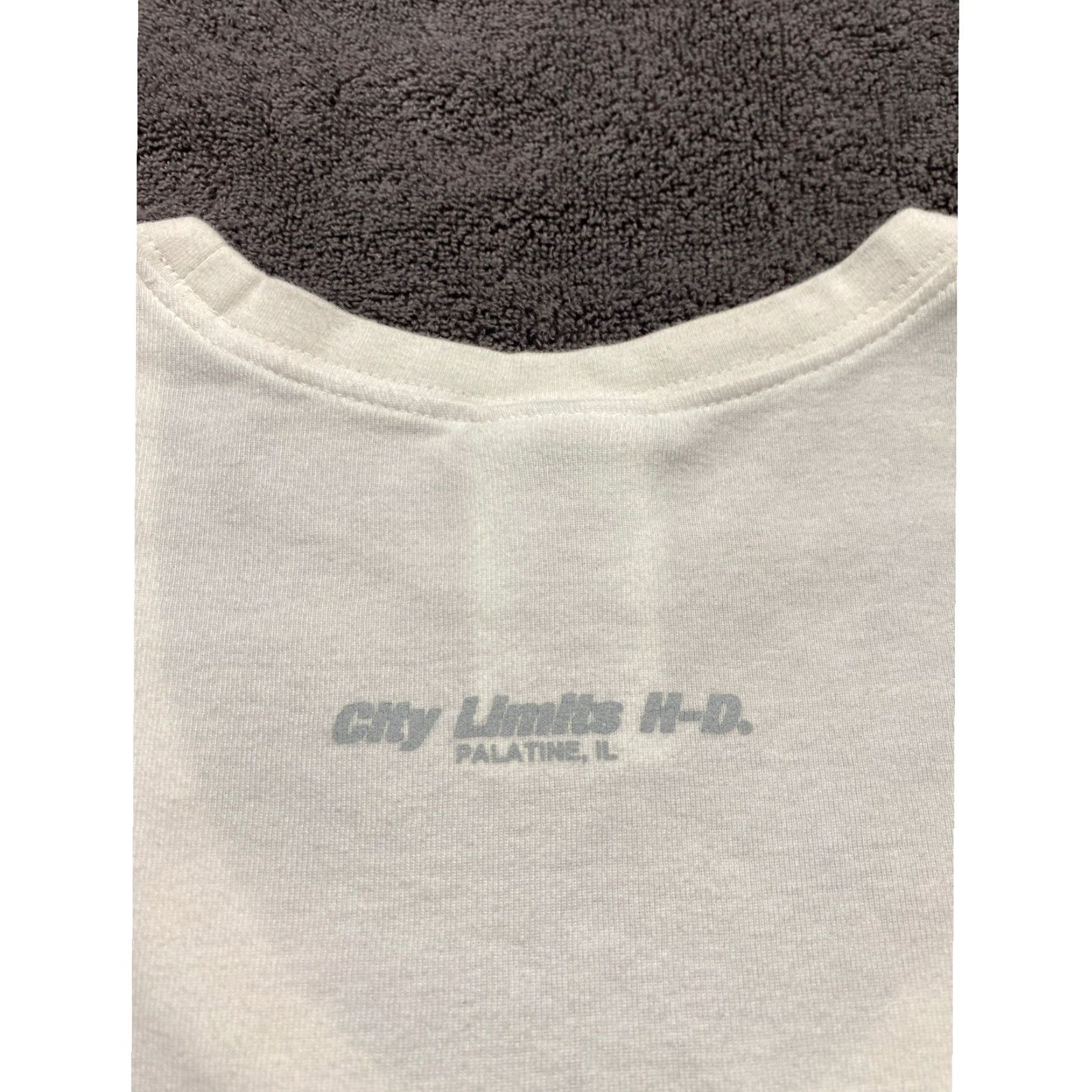 Harley Davidson Harley-Davidson Live Free Womens T Shirt L White Graphic Print Tee Casual Short Sleeve Scoop Neck Pullover Cotton Knit Classic Fit US Made City Limits Size L / US 10 / IT 46 - 5 Thumbnail