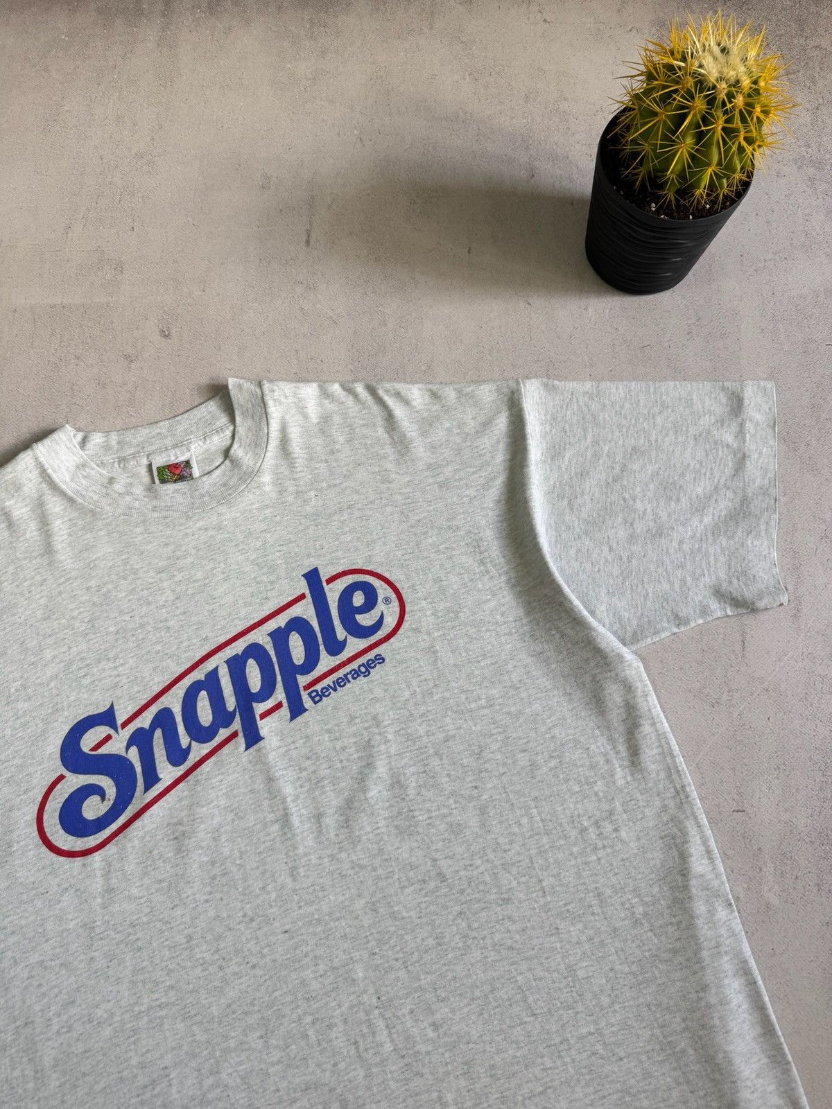 Fruit Of The Loom Vintage Snapple Beverages T Shirt Tee Big Logo Rare 80s Size US XL / EU 56 / 4 - 3 Thumbnail
