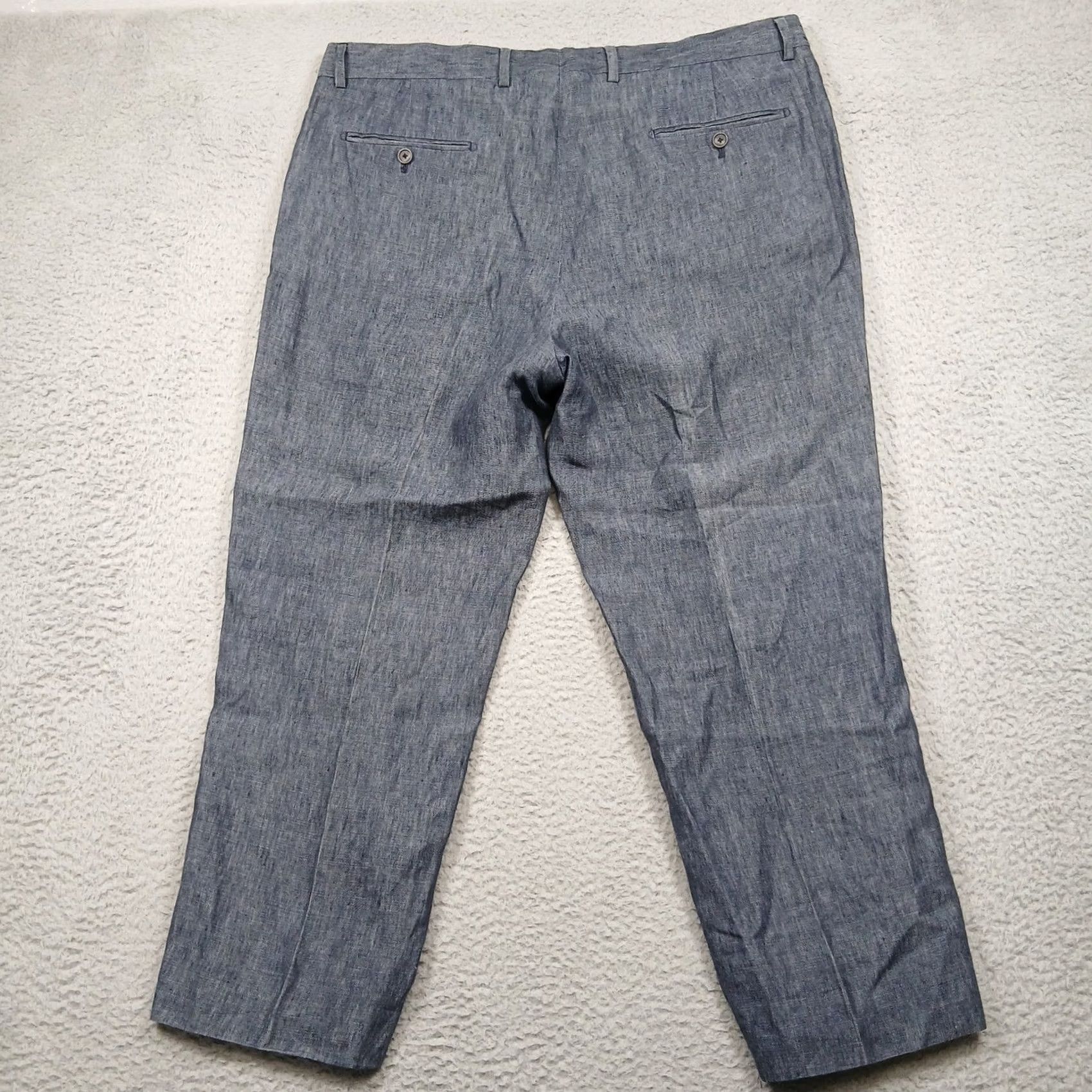 Joseph Abboud Joseph Abboud Heritage Dress Pants Men's 40W Blue Chambray Flat Front Casual Business Pants 40 Regular Mens Size US 40 / EU 56 - 3 Thumbnail