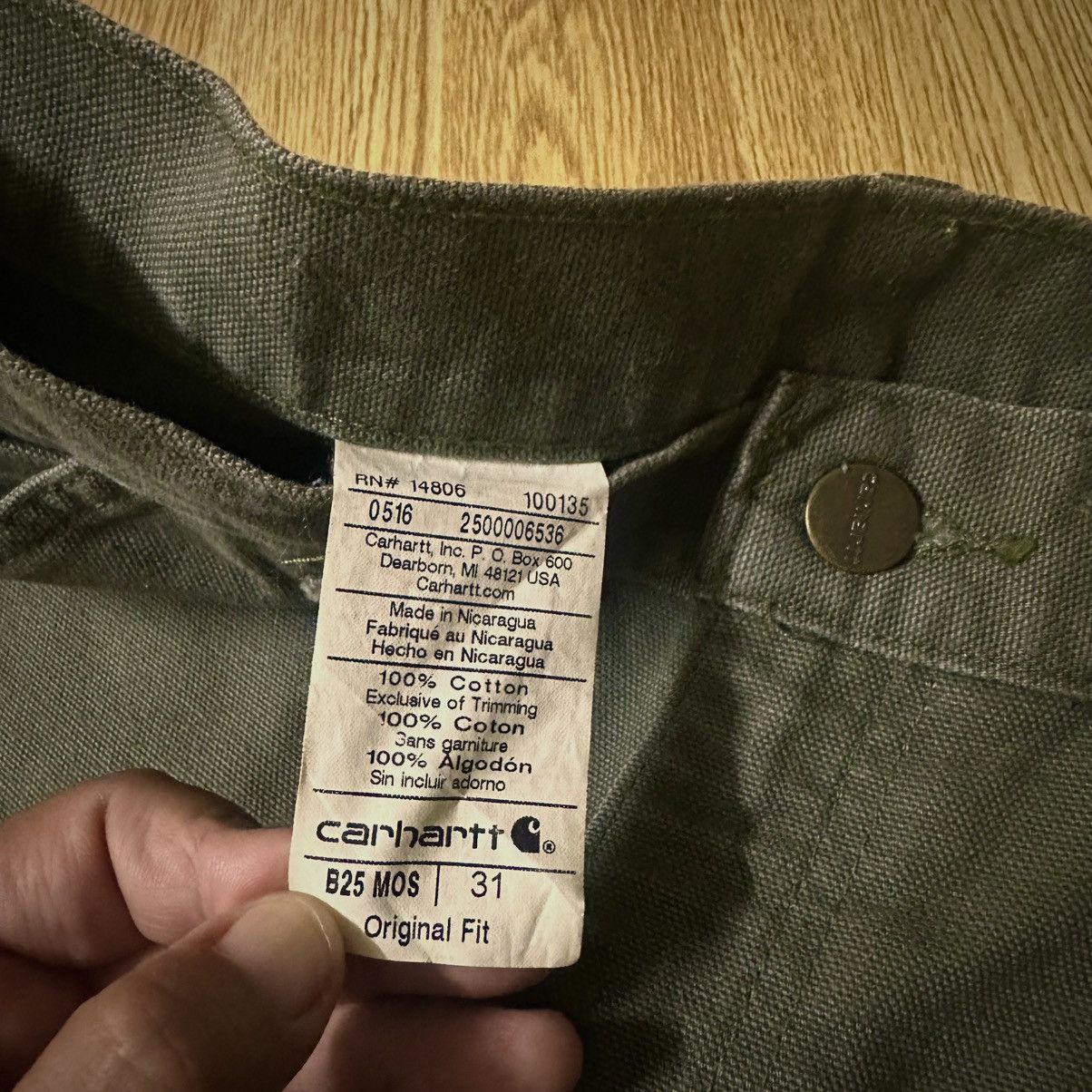 Carhartt × Vintage Carhartt Mens Canvas Carpenter Shorts 30 Moss Green B25 MOS Size US 30 / EU 46 - 5 Thumbnail