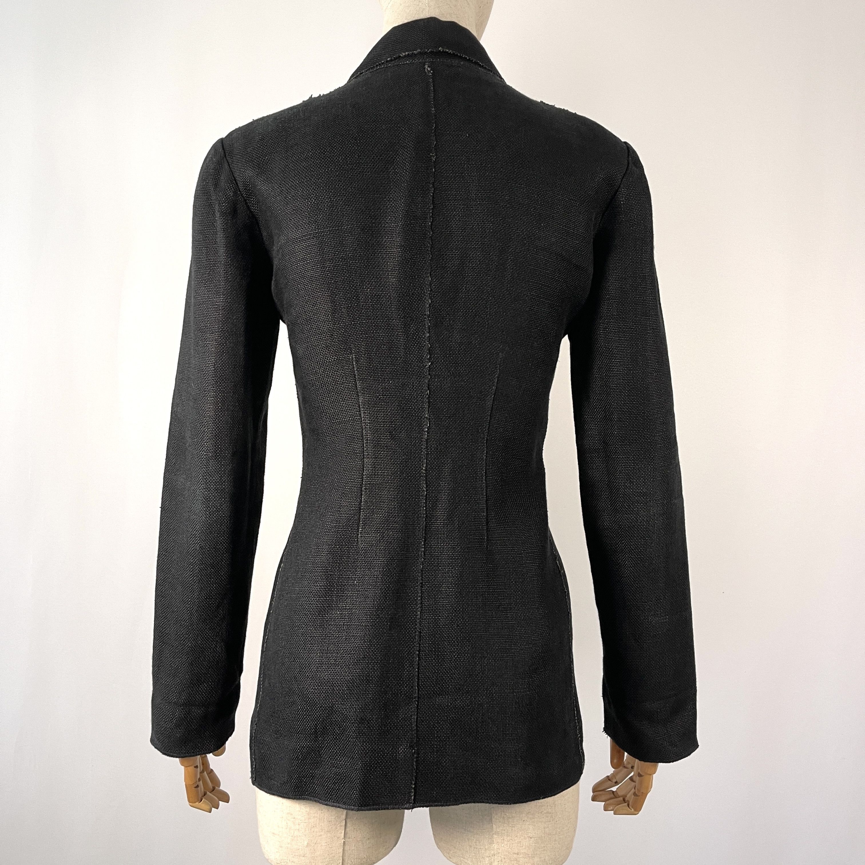 Balmain BALMAIN Black Linen Women's Blazer size 46 IT Size L / US 10 / IT 46 - 3 Thumbnail