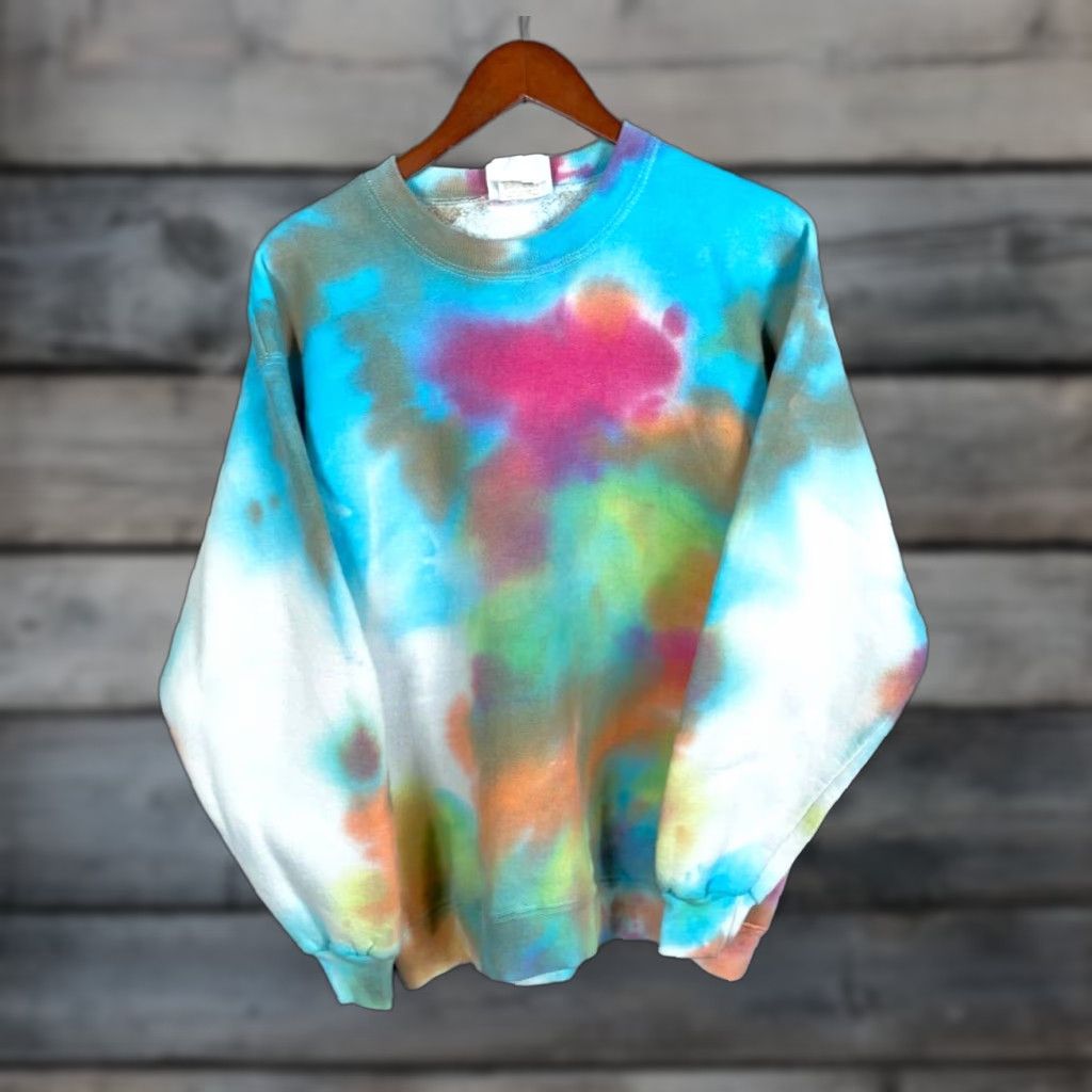 Lee VTG Lee Heavyweight Tie Dye Sweatshirt Adult Large Blue Pink Hippie USA Tag Size US L / EU 52-54 / 3 - 1 Thumbnail