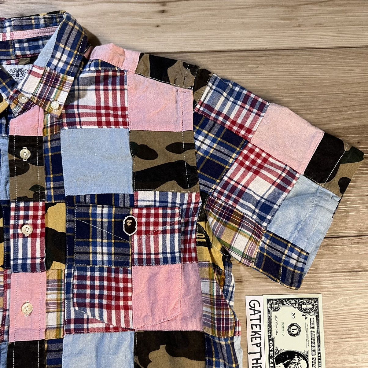 Bape BAPE Camo Patchwork Short Sleeve Button Down Shirt Size US M / EU 48-50 / 2 - 4 Thumbnail