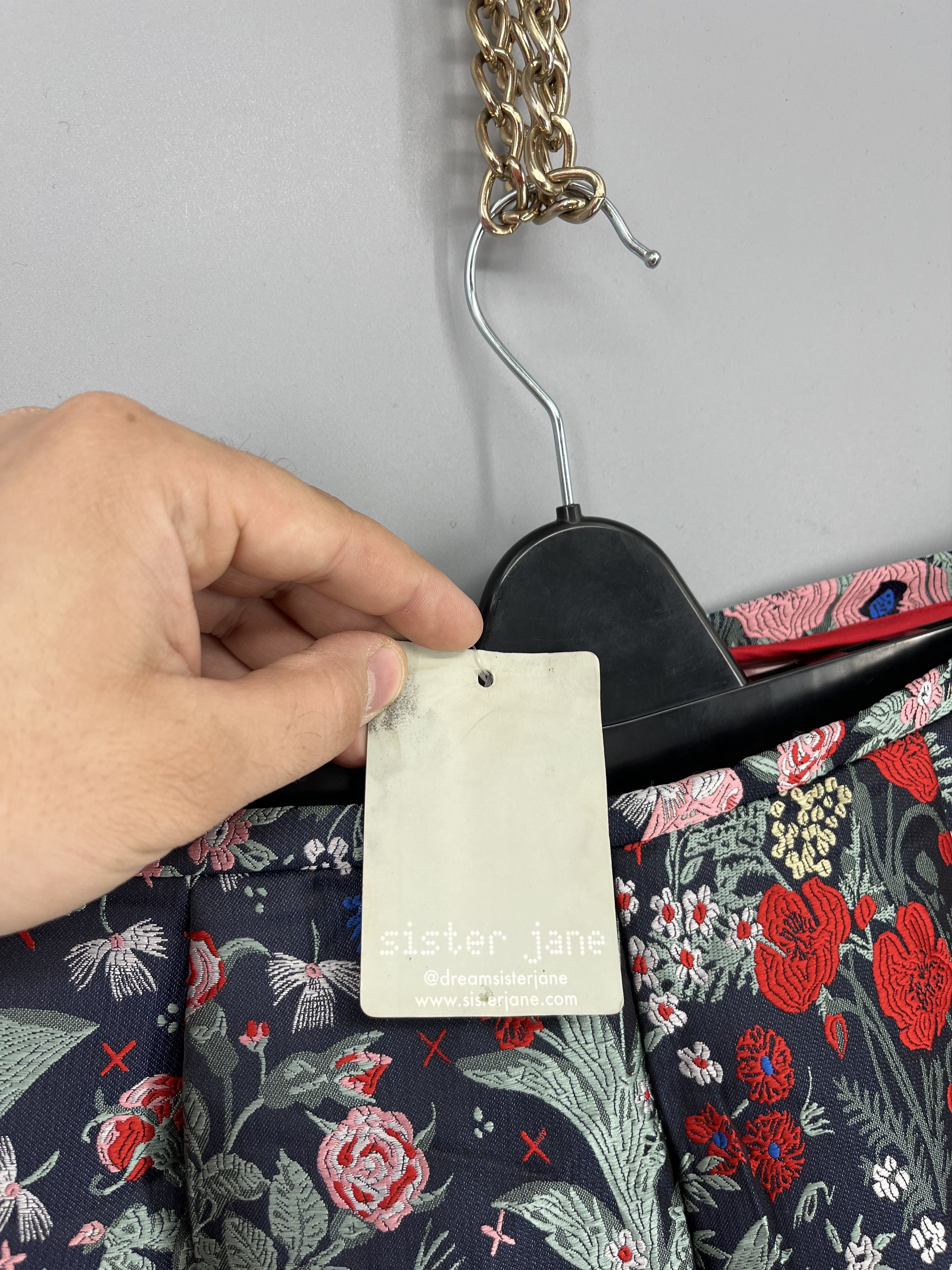 Vintage NEW SISTER JANE Floral Jacquard Trousers Size 32" / US 10 / IT 46 - 4 Thumbnail