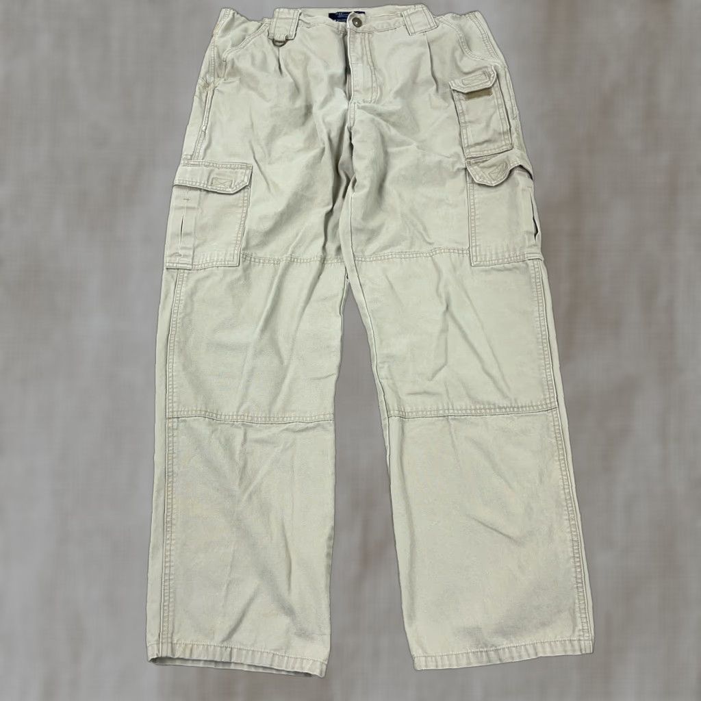 Vintage 5.11 Tactical Cargo Pants Men 34x32 Tan Canvas Casual Workwear 5-11 Taclite Pro Belt Loops Straight Leg 34 Mens Beige Cargo Trousers Size US 34 / EU 50 - 1 Thumbnail