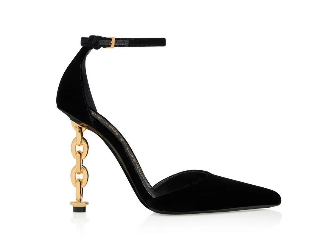 Tom Ford o1loc1c0325 W3101T Chain D'Orsay Pumps in Black Size US 9 / IT 39 - 1 Preview