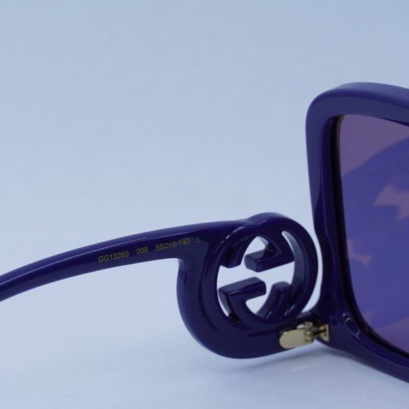 Gucci 🕶️ New Gucci GG1326S 006 Sunglasses - Violet Frame Size ONE SIZE - 8 Thumbnail