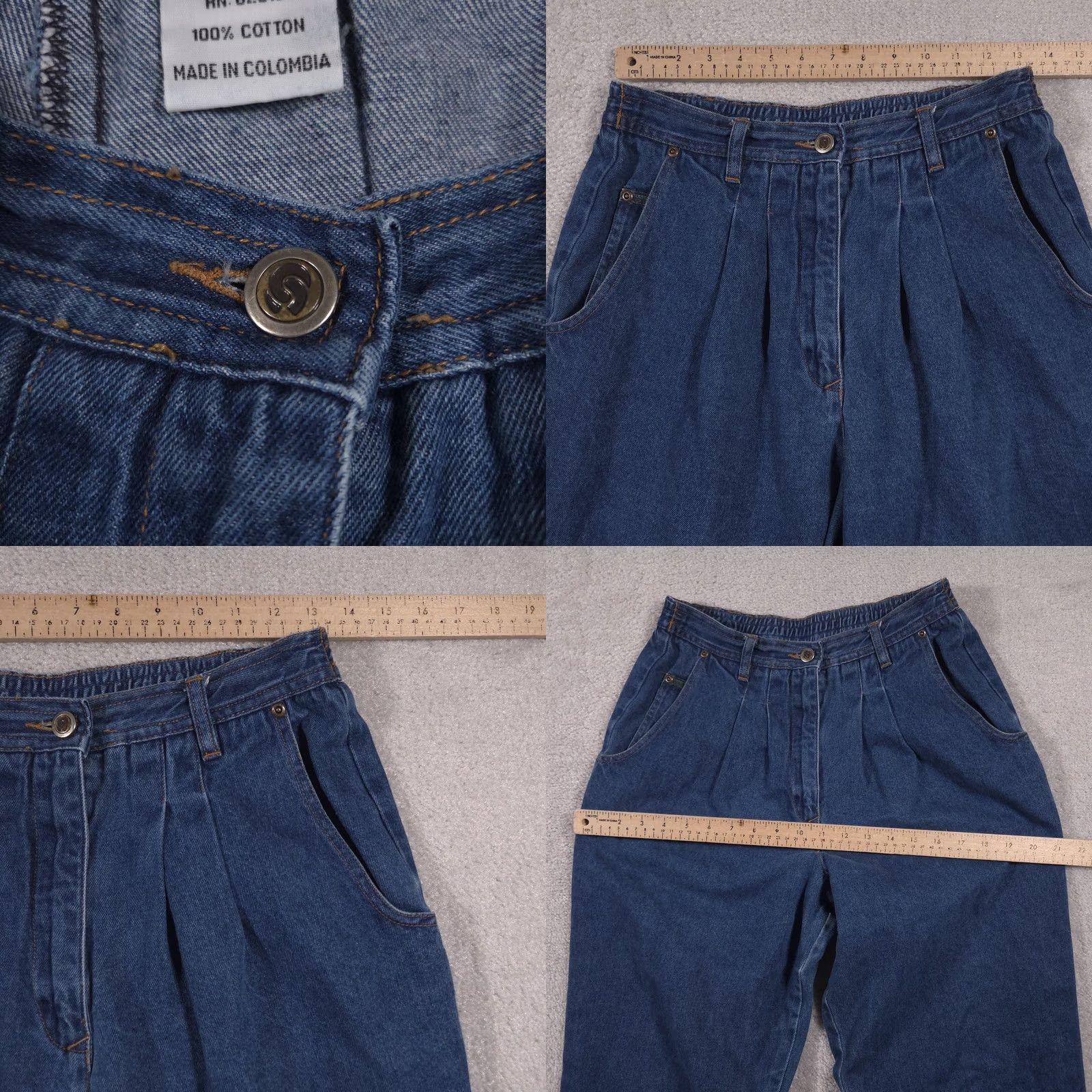 Oleg Cassini VINTAGE Oleg Cassini Jeans Womens 12 High Waist Pleated Tapered Mom Elastic Waist 90s Jeans Womens 12 Blue Medium Wash Denim 90s Womens Jeans Size 34" / US 12 / IT 48 - 8 Thumbnail