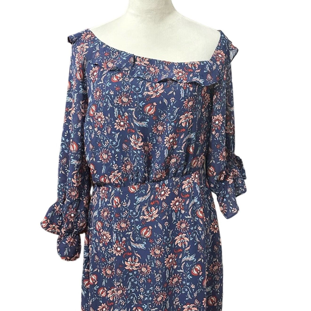 Other Collective Concepts Maxi Blouson Dress Ruffle Multicolor W L Size L / US 10 / IT 46 - 2 Thumbnail