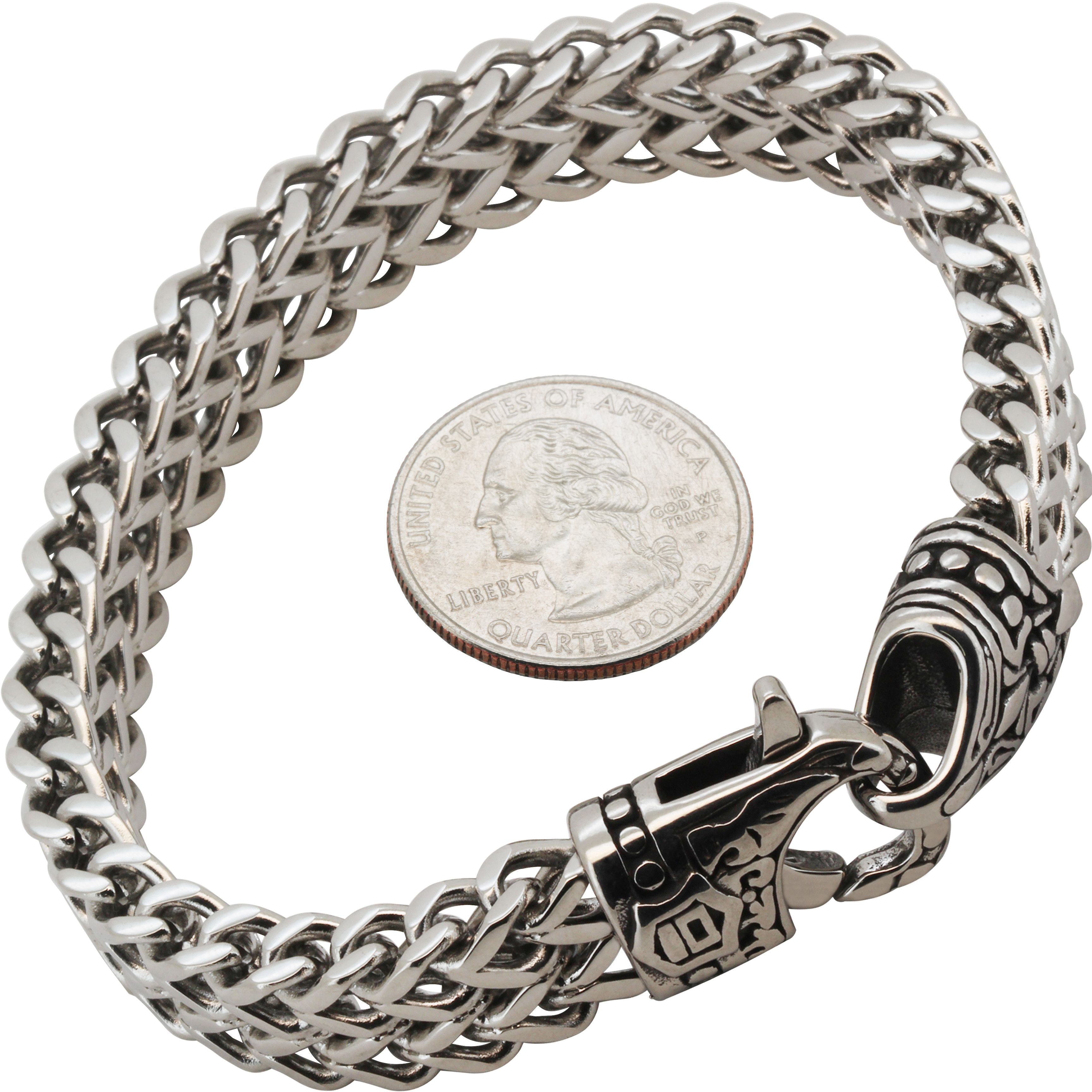 Other 316L Stainless Steel 12mm Double Row Franco Bracelet 8.5” Size ONE SIZE - 1 Thumbnail