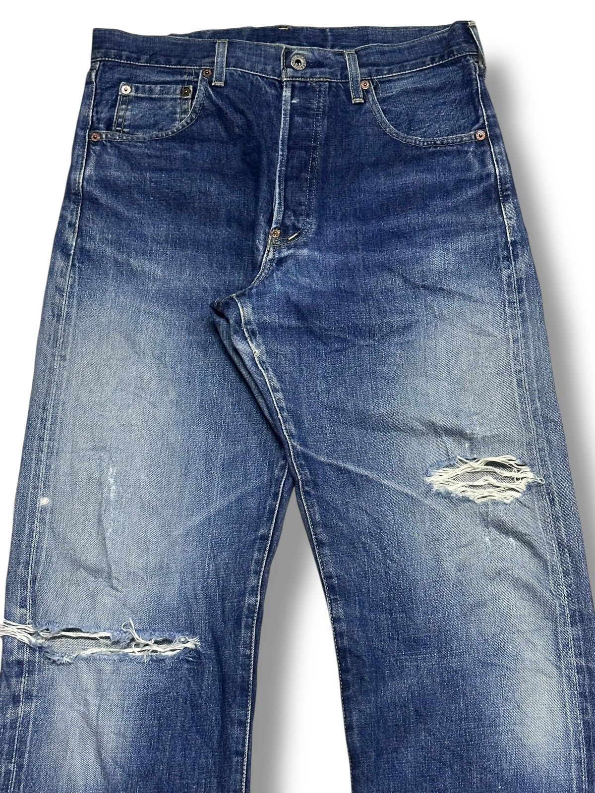 Levi's Levis Vintage Big E BuckleBack Rare Drop Selvedge Faded Size US 32 / EU 48 - 4 Thumbnail