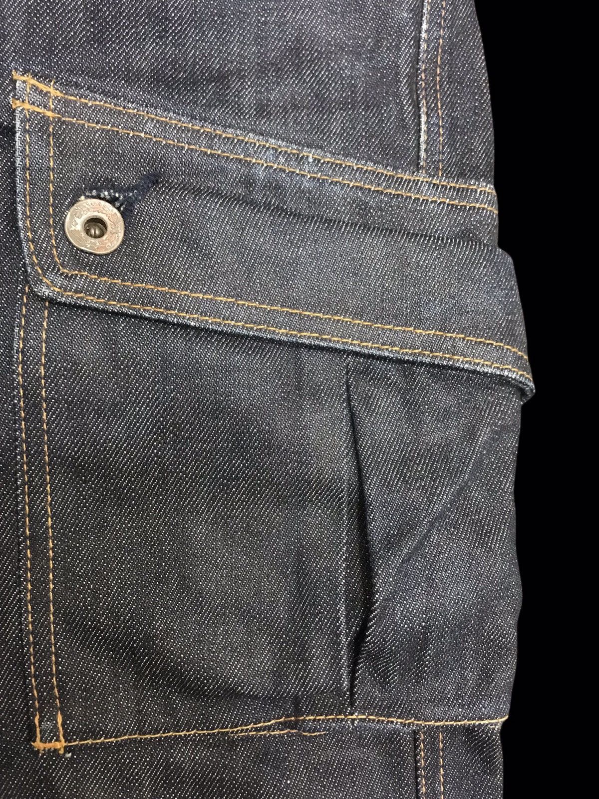 Japanese Brand 💥BIKER DENIM💥Raw SPELLBOUND Japan Sturdy Cargo Denim F208 Size US 35 - 9 Thumbnail