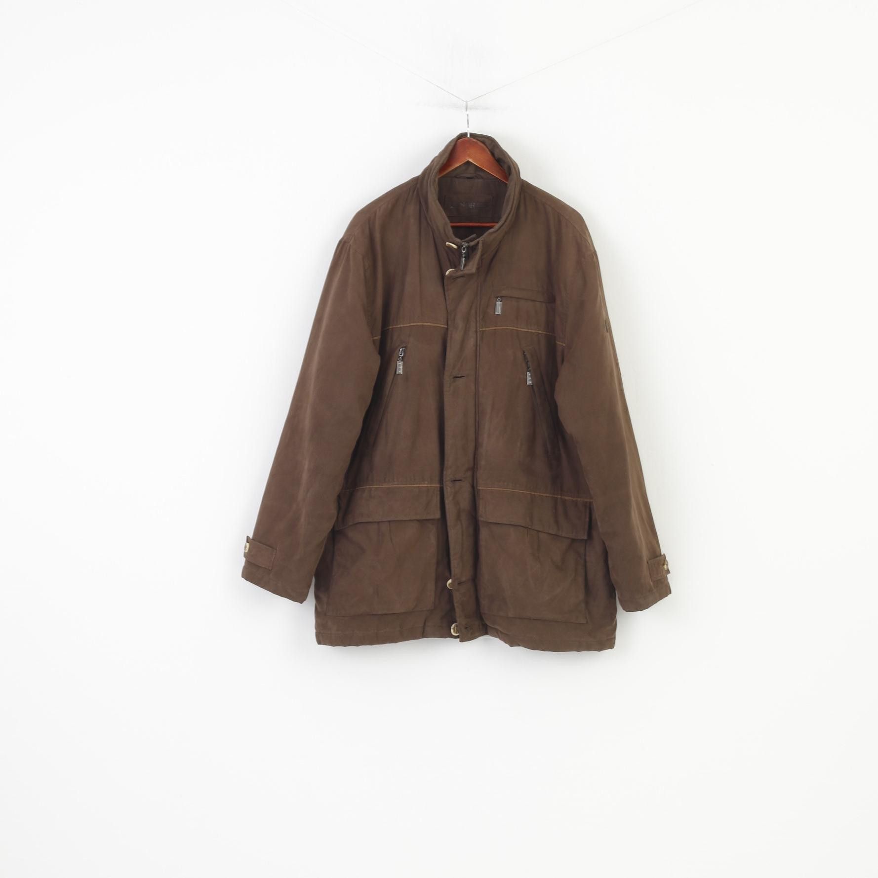 C&A × Vintage Landhaus Men 56 XL Jacket Brown Full Zipper C&A 0186 Size US XL / EU 56 / 4 - 1 Thumbnail