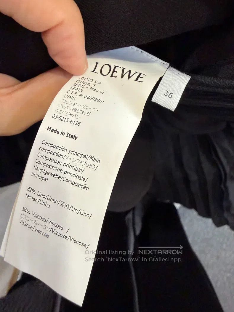 Loewe Loewe Black Linen Dress Size XS / US 0-2 / IT 36-38 - 4 Thumbnail