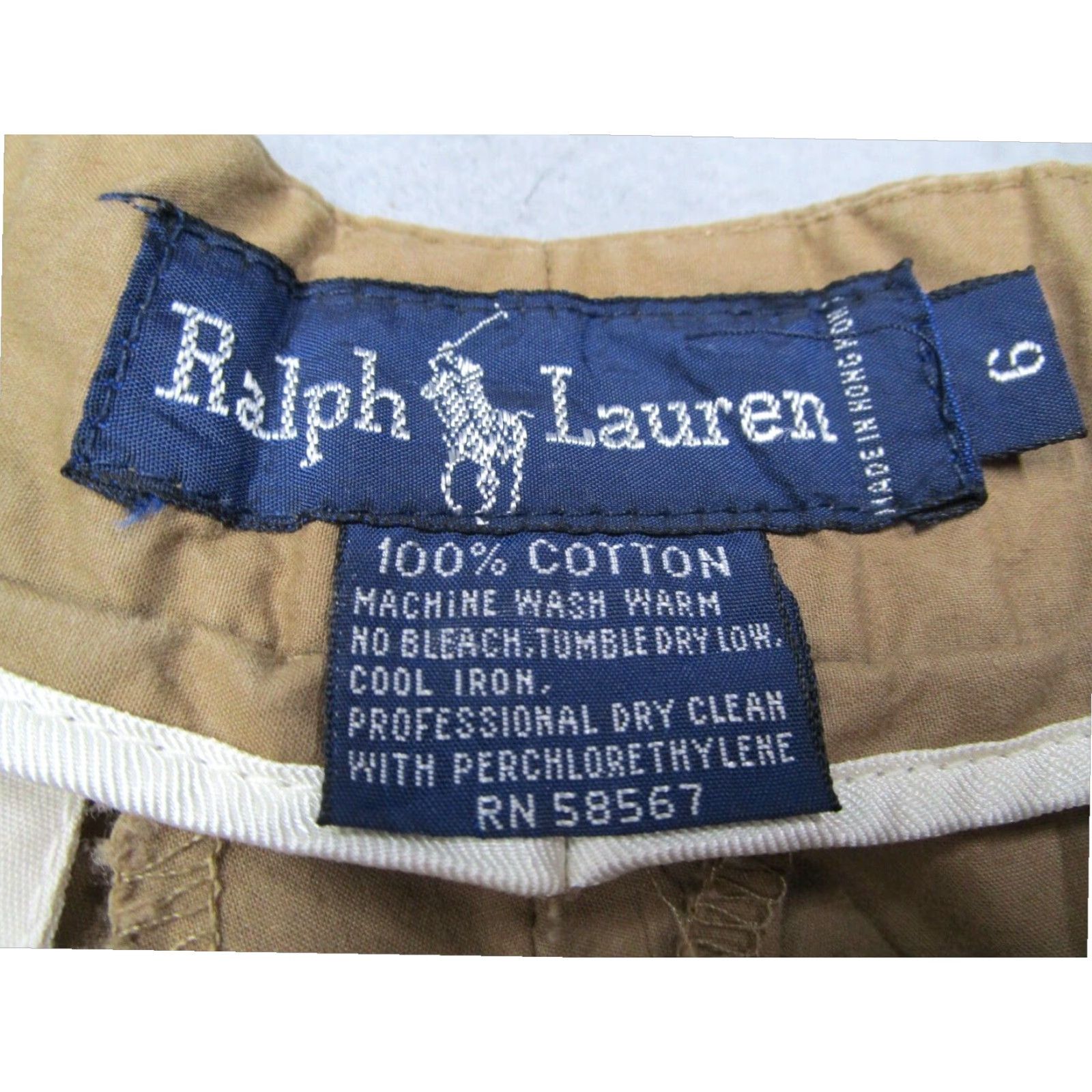 Ralph Lauren VINTAGE Ralph Lauren Women's Cargo Pants Beige 6 High Rise Button Fly Cotton Classic Size 28" / US 6 / IT 42 - 3 Thumbnail