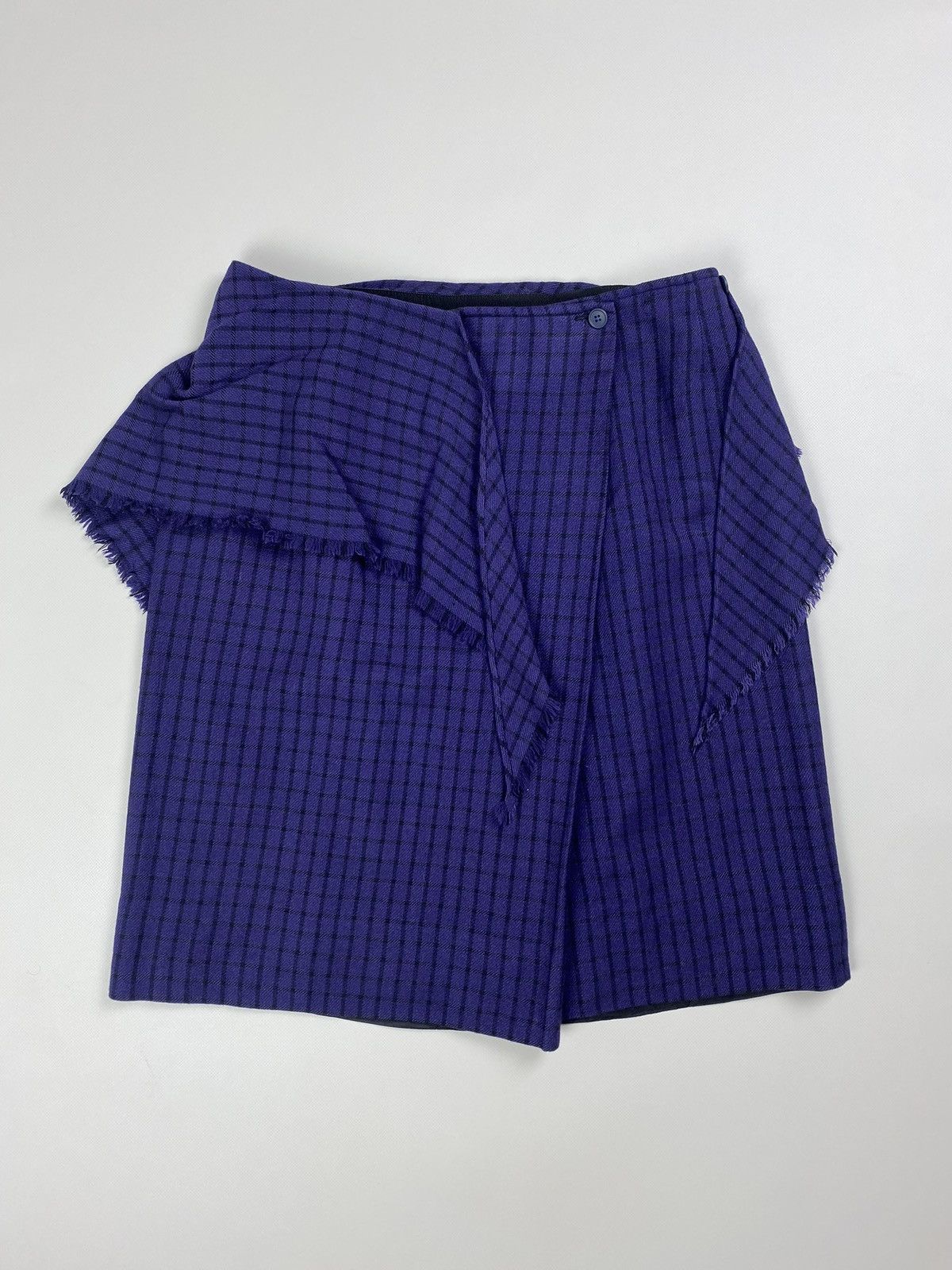 Issey Miyake × Japanese Brand × Vintage Issey Miyake vintage checked wrap skirt size 42 Size 28" / US 6 / IT 42 - 1 Thumbnail