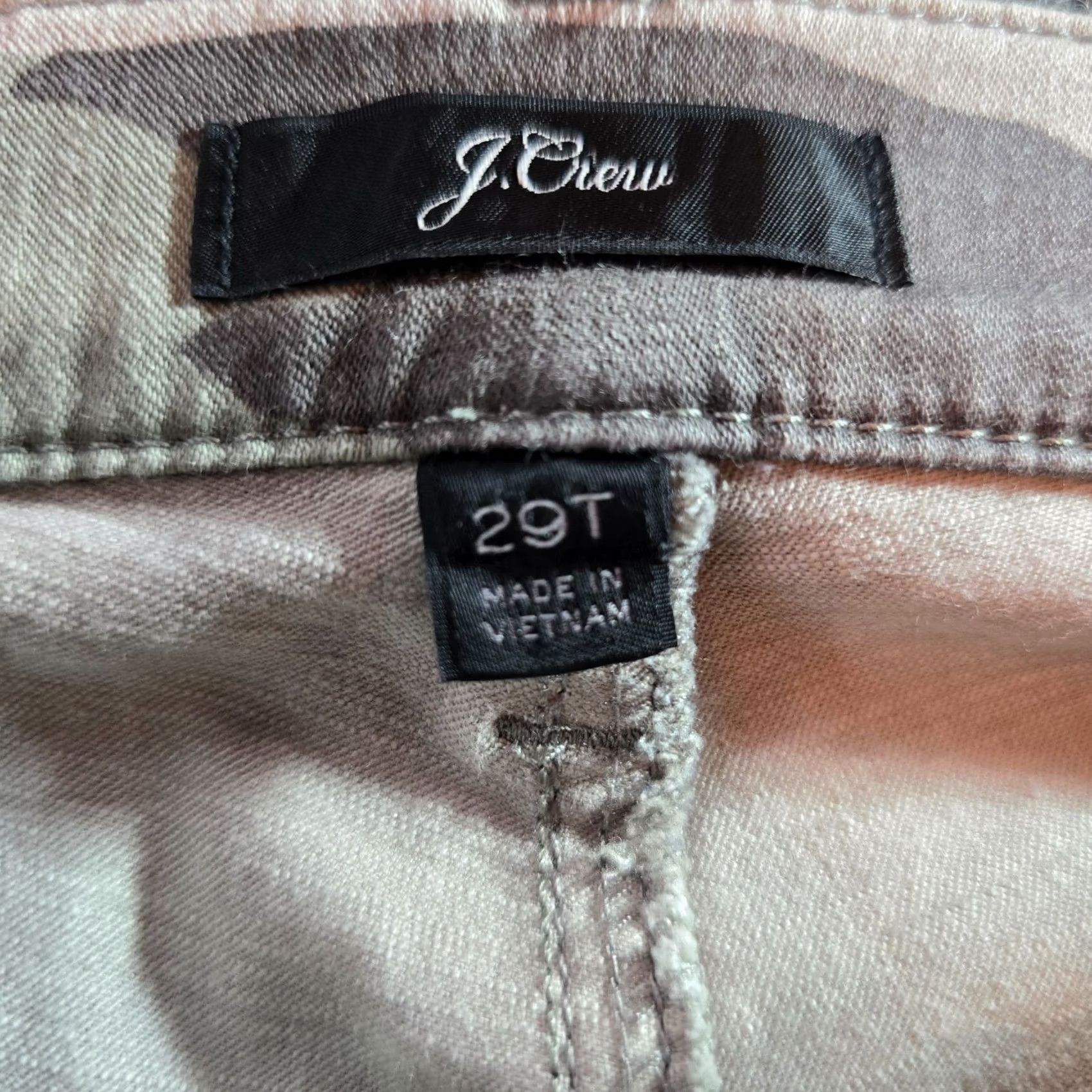 J.Crew J.CREW Pants Womens 29 Tall Green Camo Skinny Cargo Casual Canvas Tall Green Camouflage Pants Ladies Size 29" - 5 Thumbnail