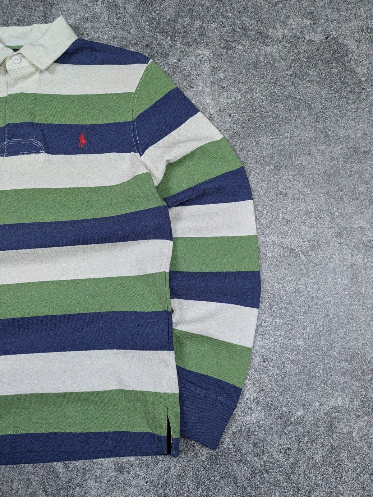 Polo Ralph Lauren Vintage Polo Ralph Lauren Striped Long Sleeve Rugby Polo Size US S / EU 44-46 / 1 - 2 Thumbnail