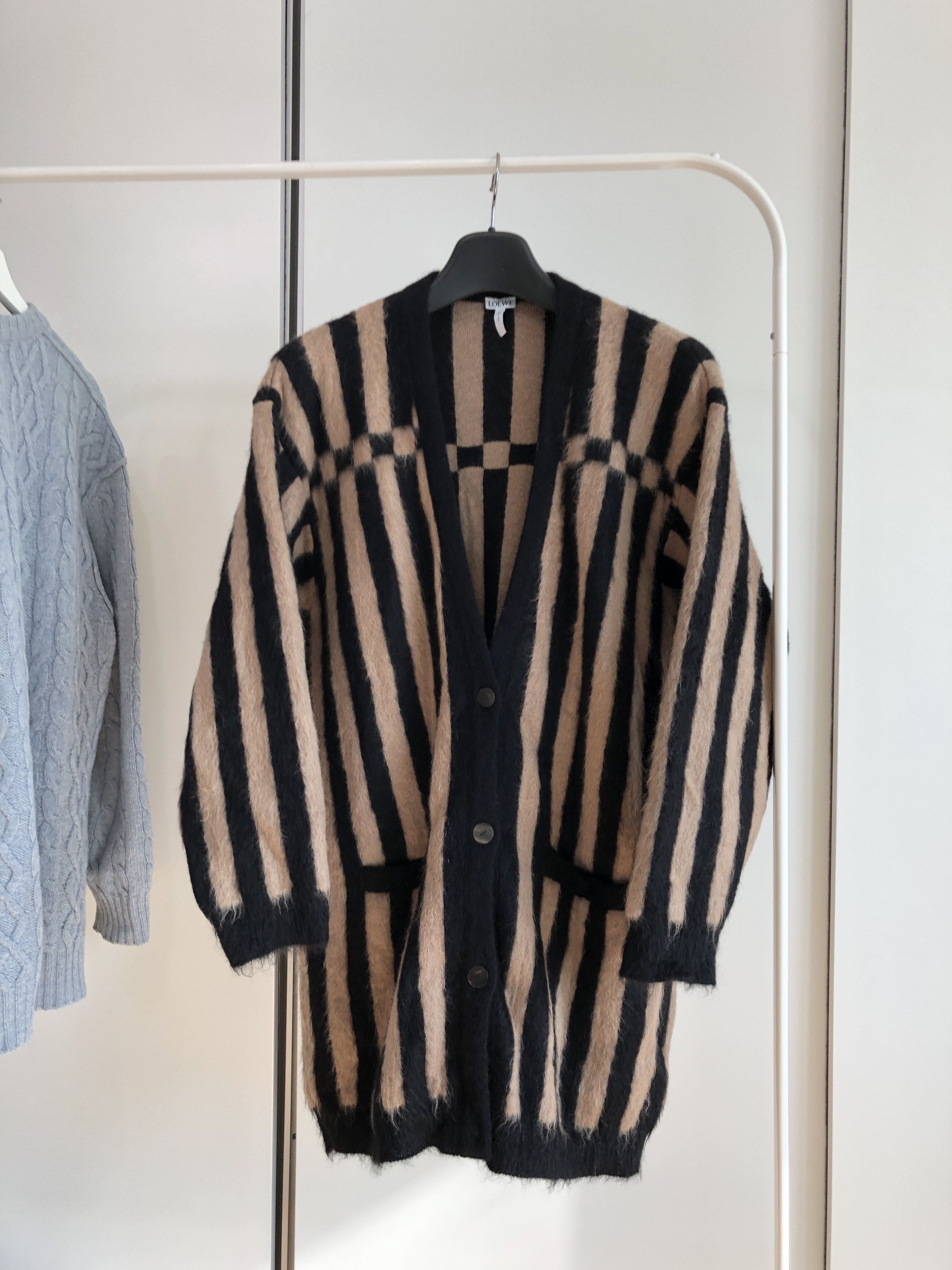 LOEWE Mohair Striped Oversized Cardigan