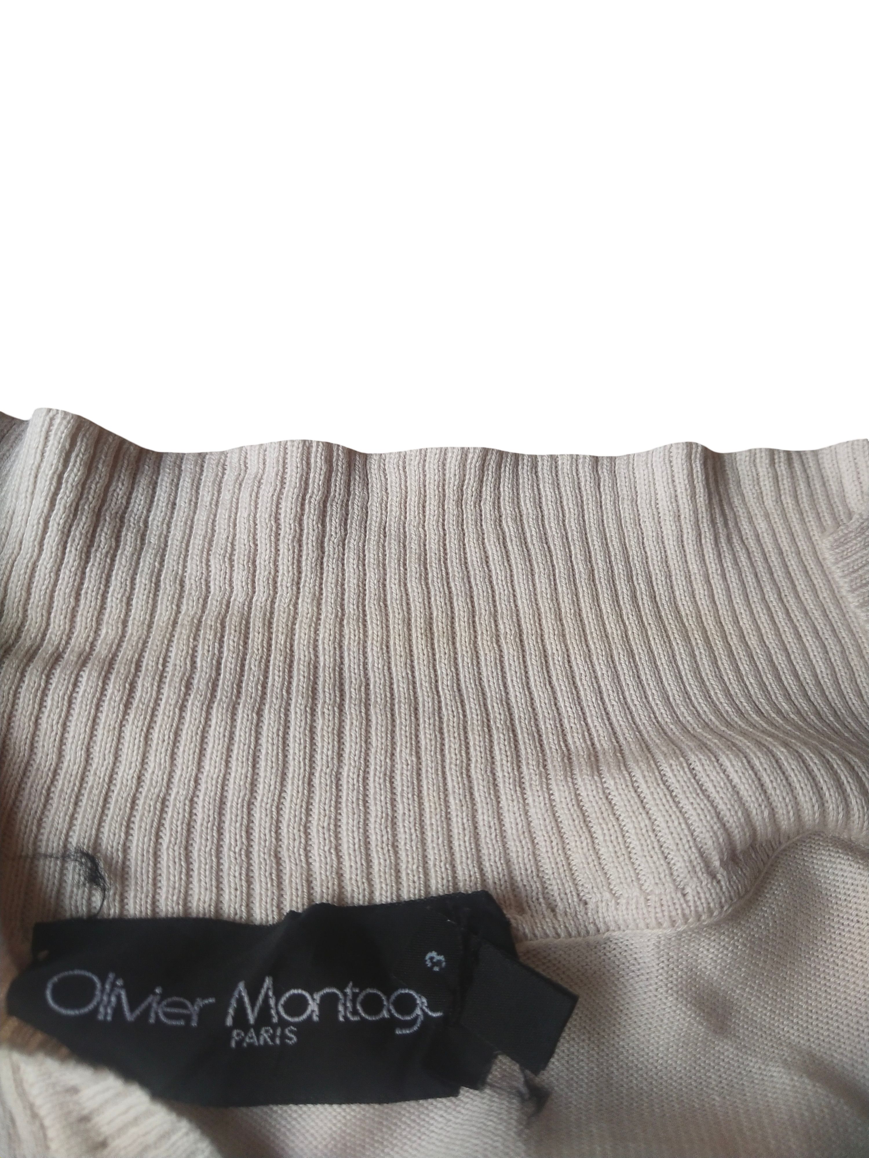 Montagut Vintage 90s Olivier Montagut Split Neck Knit Top Old Money Size M / US 6-8 / IT 42-44 - 6 Thumbnail