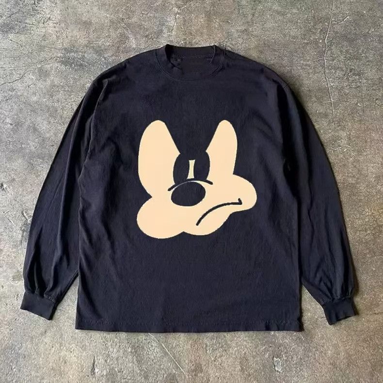 Vintage Black retro cartoon print long-sleeved cotton t-shirt Size US M / EU 48-50 / 2 - 1 Thumbnail
