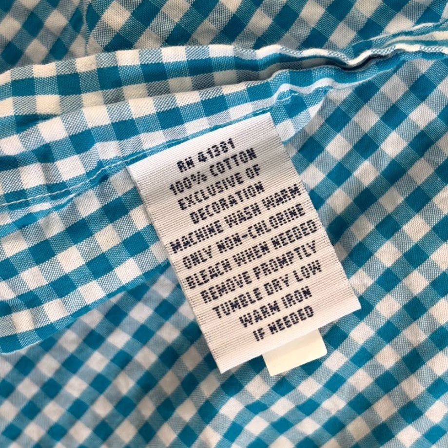 Polo Ralph Lauren Polo Ralph Lauren Seersucker Shirt Blue Gingham Check Men L Short Sleeve Button-Up Collared Yellow Pony Embroidered Pocket Casual Vintage: No Size US L / EU 52-54 / 3 - 7 Thumbnail