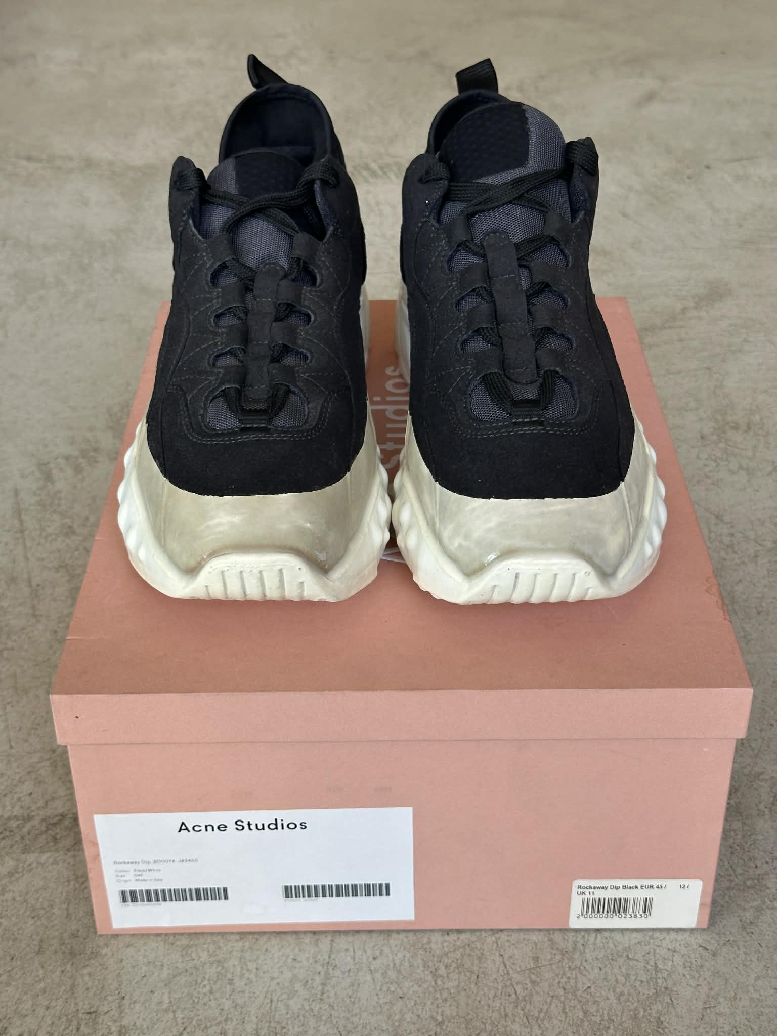 Acne Studios Acne Studios Rockaway Dip Gum Black White Sneaker US 12 EU45 Size US 12 / EU 45 - 4 Thumbnail