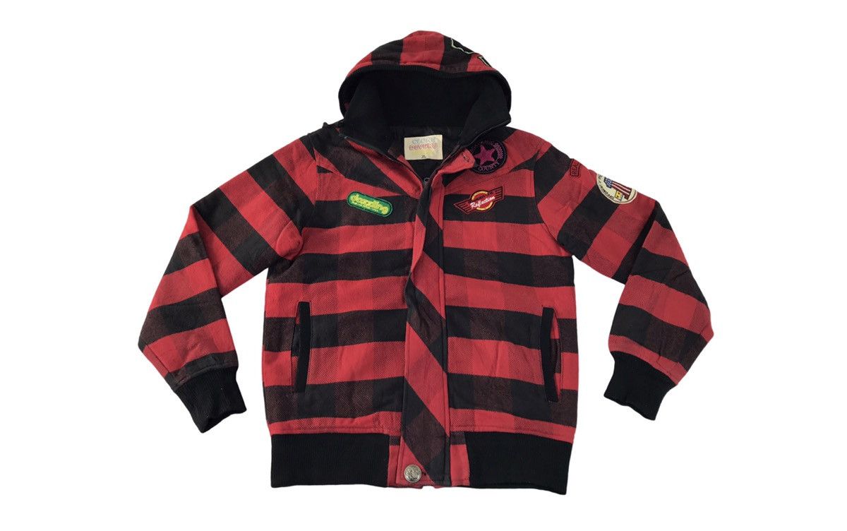 image of Vintage Clone Devgru Denim Striped Block Jacket Hoodies in Red, Men's (Size XL)