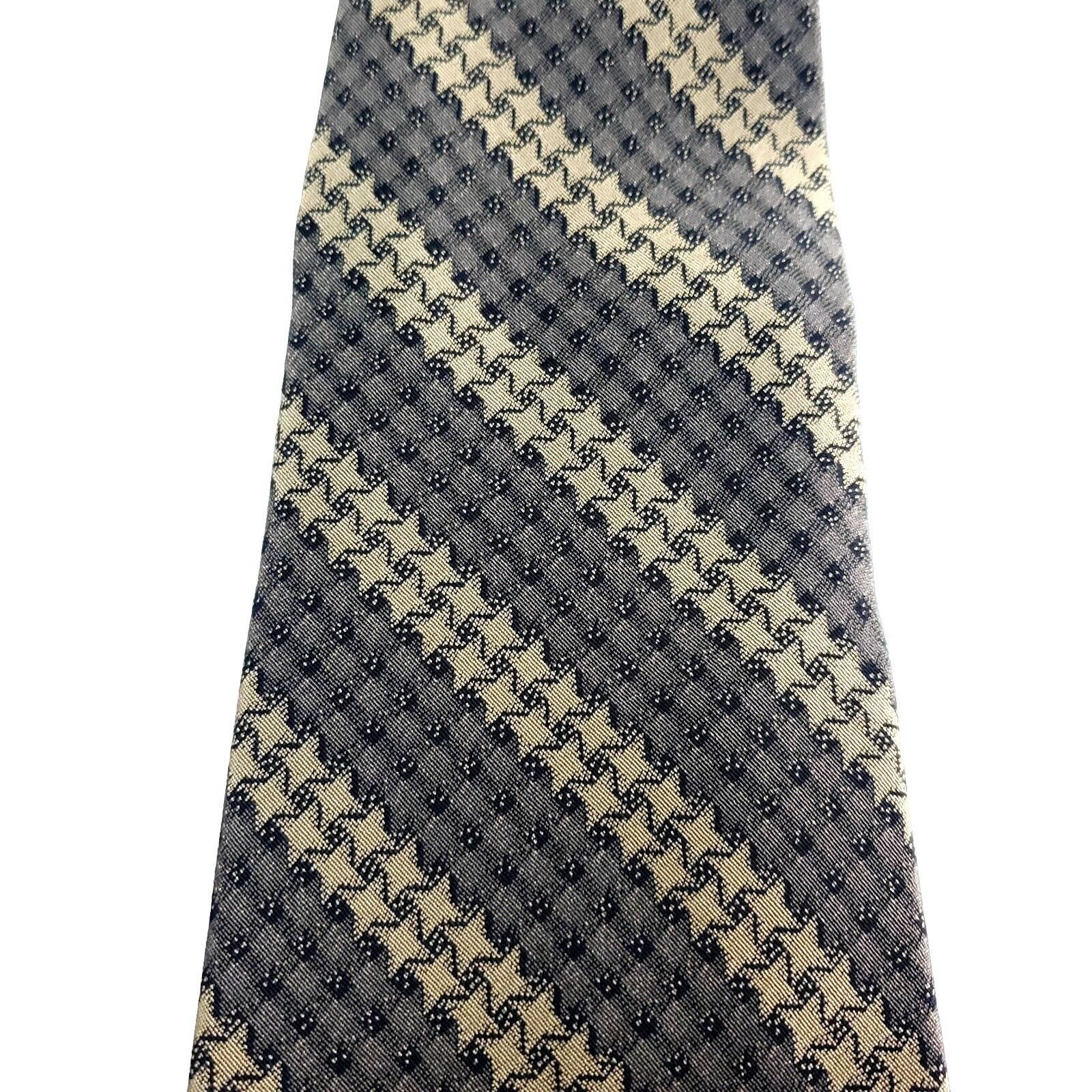 Barneys New York Barney's New York Silk Tie Beige Tan Star Striped Short Wide Size ONE SIZE - 2 Thumbnail